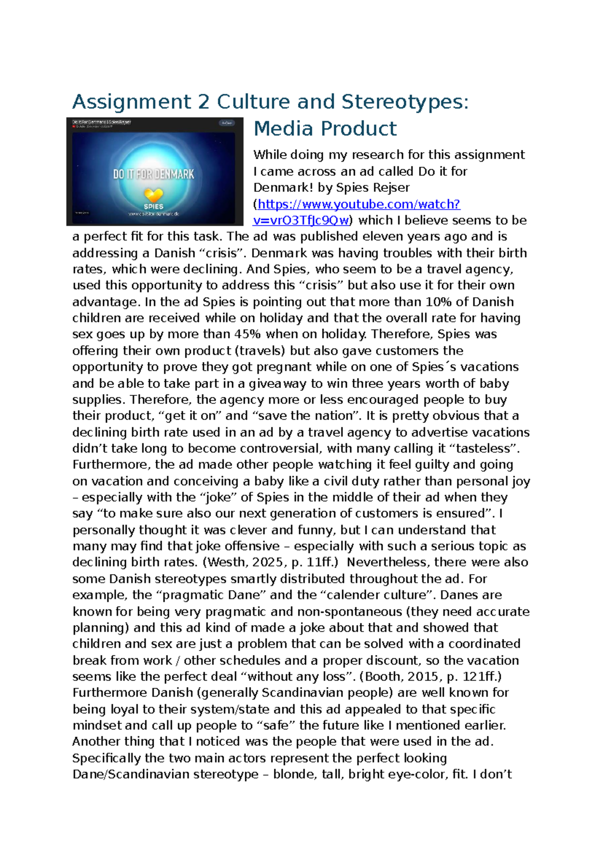 Assignment 2: Analyzing Culture & Stereotypes in Media Ads - Studocu