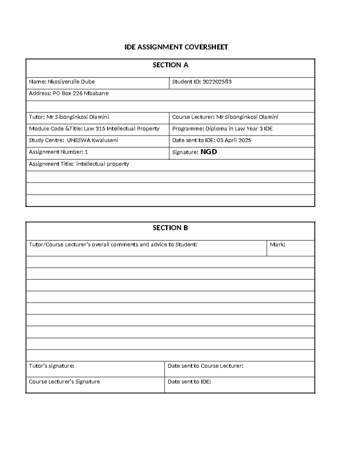 IP Assignment 1 - LAW 315: Understanding Intellectual Property Concepts ...