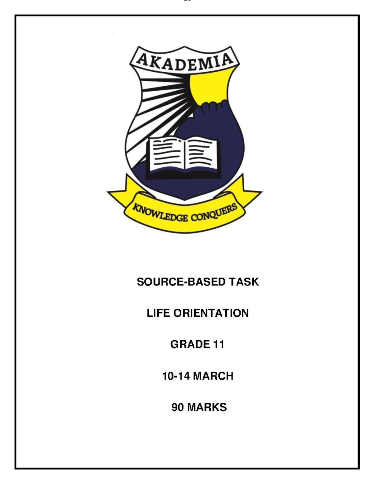 TERM 1 grade 11 source based - SOURCE-BASED TASK LIFE ORIENTATION GRADE ...