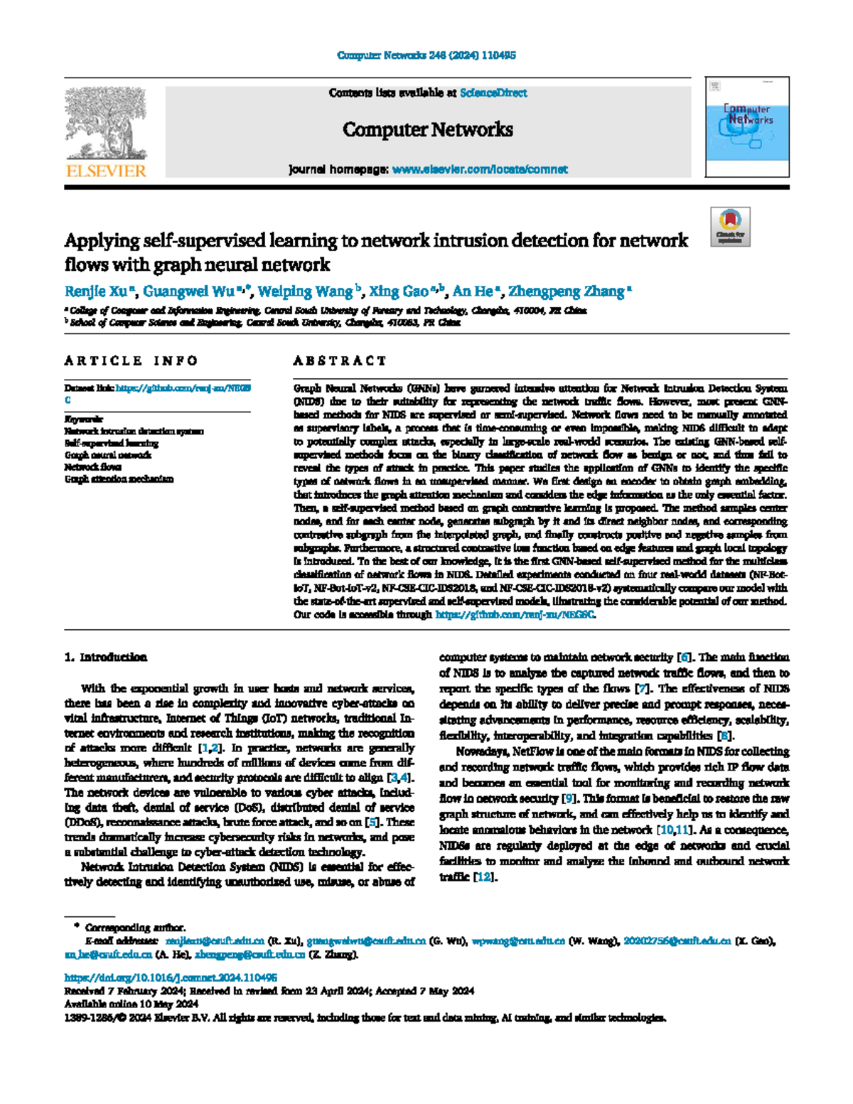 GNN-2024 - lectures notes - Computer Networks 248 (2024) 110495 ...