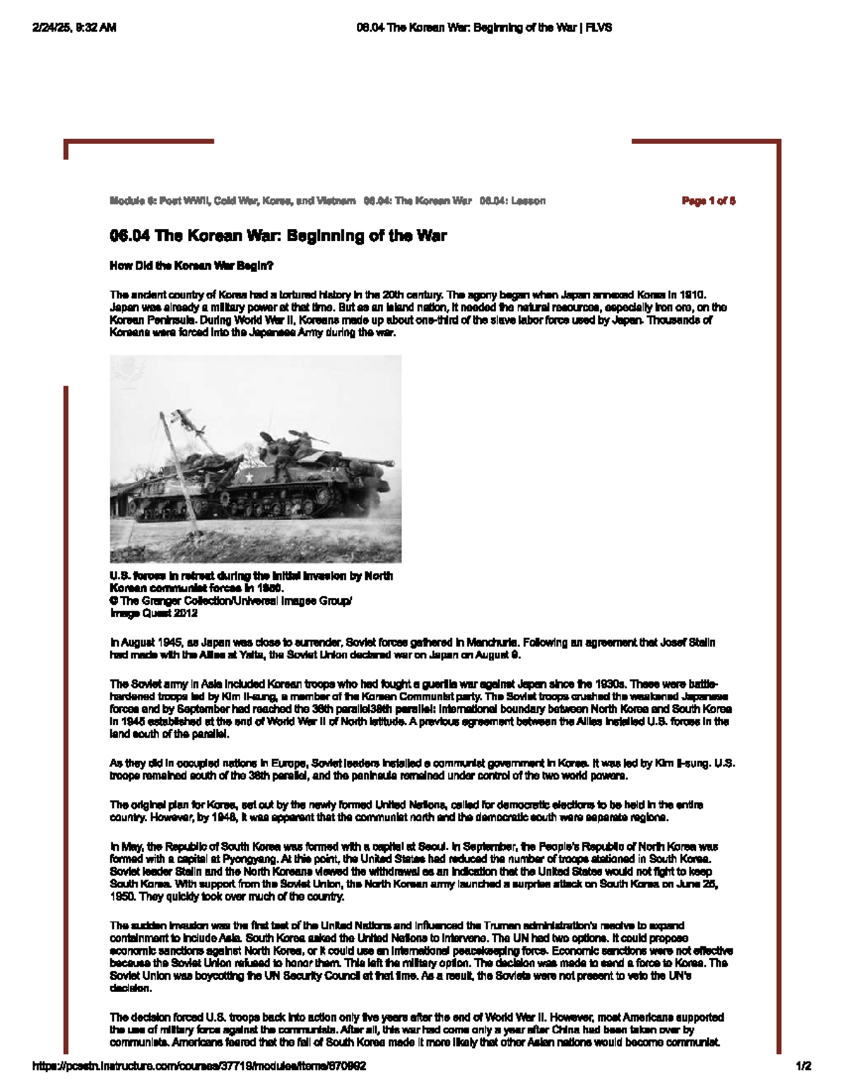 Korean War Overview and Analysis - 06.04 Lecture Notes - 9:32 AM 06 The ...