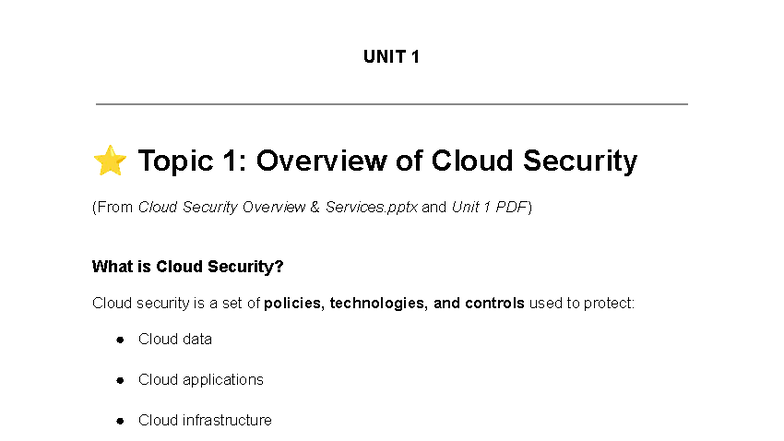 SPC 101: Cloud Security Overview and Cryptography Essentials - Studocu