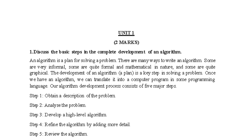 DAA UNIT 1: Comprehensive Notes on Algorithm Development and Analysis ...