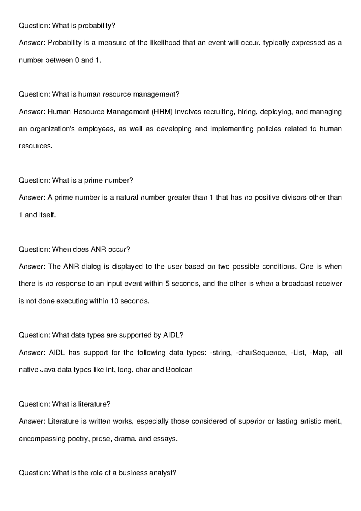 Understanding key concepts in HRM, probability, and literature - Studocu