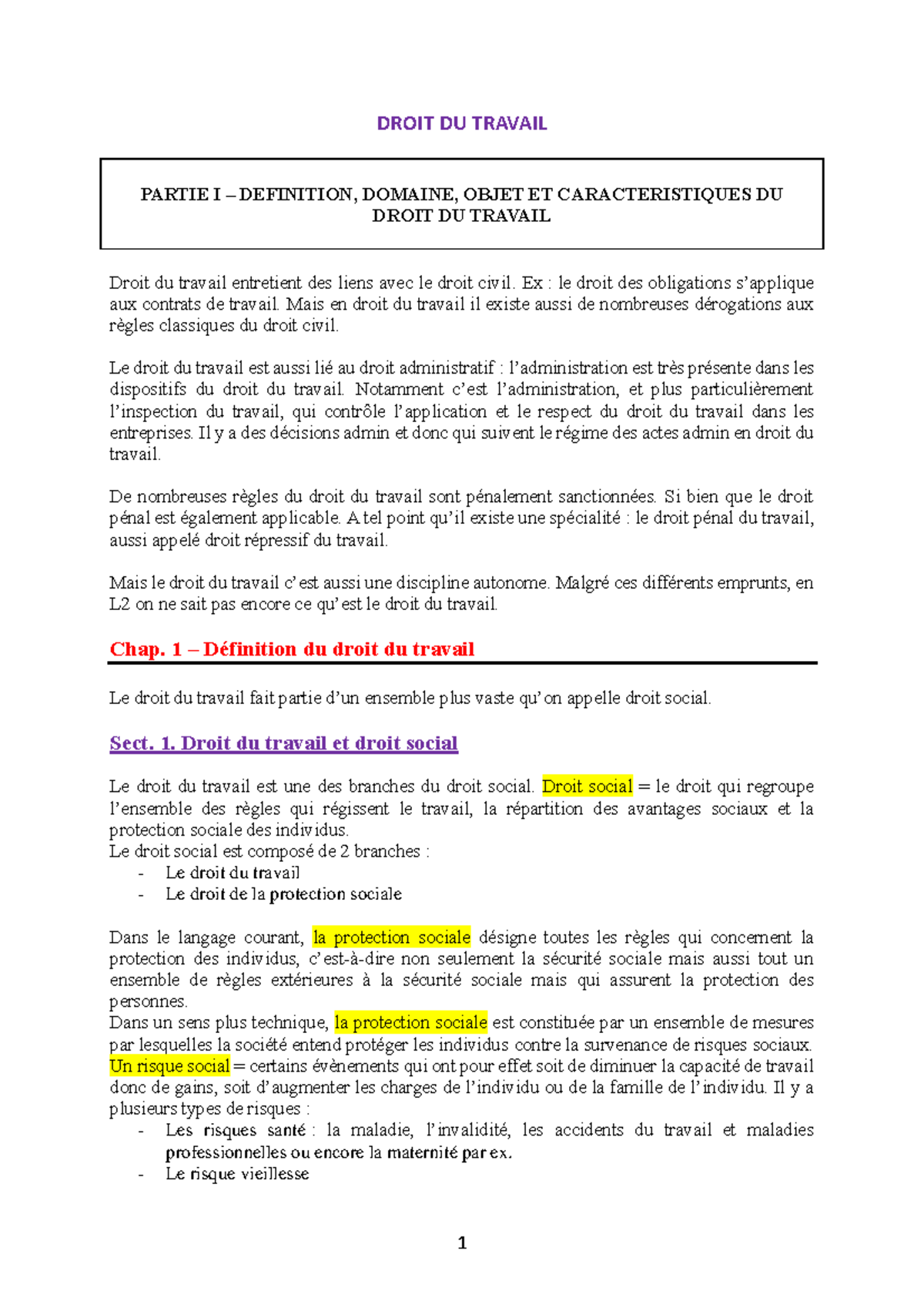 Droit du travail - Voici les notes de mon cours - DROIT DU TRAVAIL ...