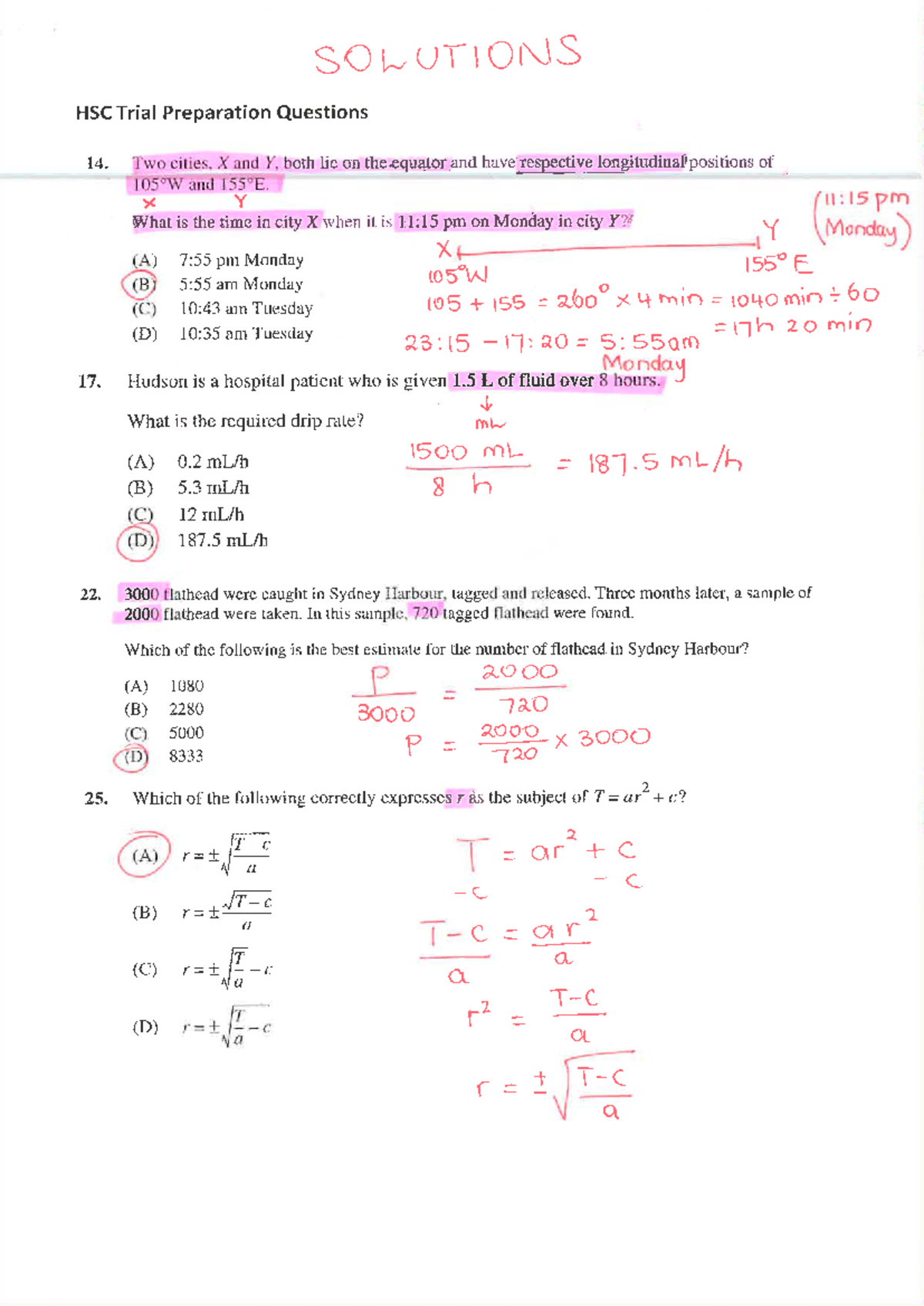 HSC Trial Preparation Questions 2020 Solutions - Studocu