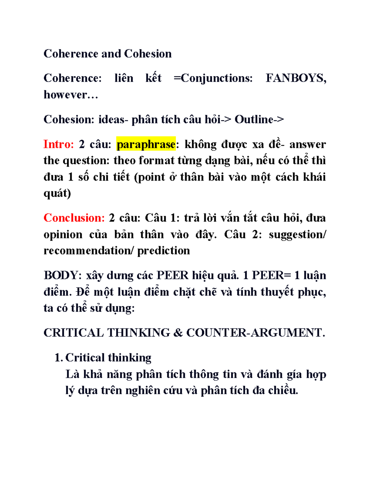 IELTS Writing Task 2: Coherence and Cohesion Techniques - Studocu