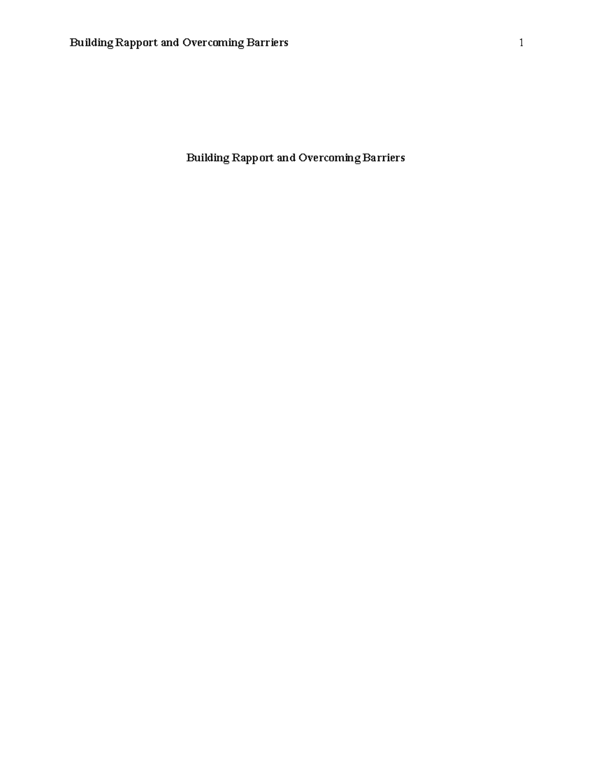 Strategies for Building Rapport and Overcoming Barriers in Therapy ...