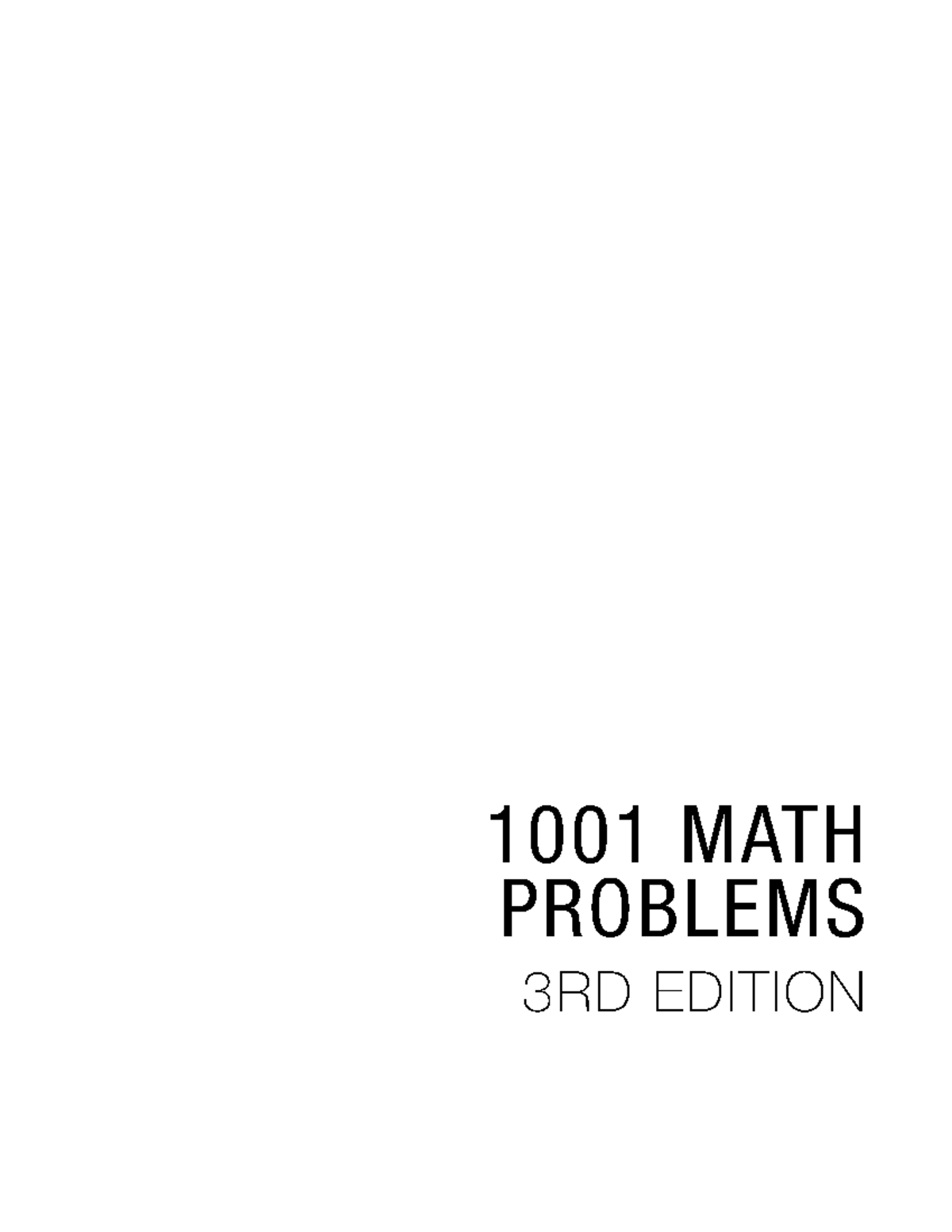 1001 Math Problems - Comprehensive Guide, 3rd Edition - Studocu
