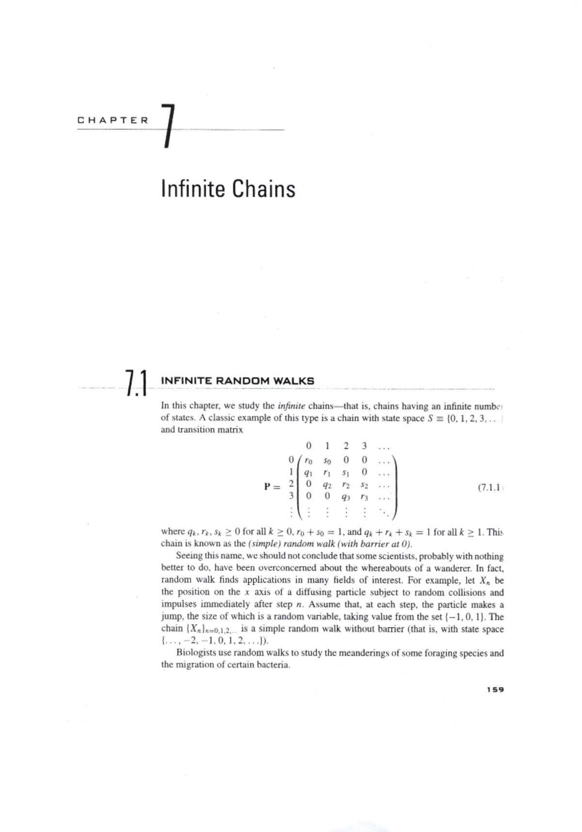 CHAPTER 7 - Infinite Chains and Random Walks in Probabilistic Modelling ...
