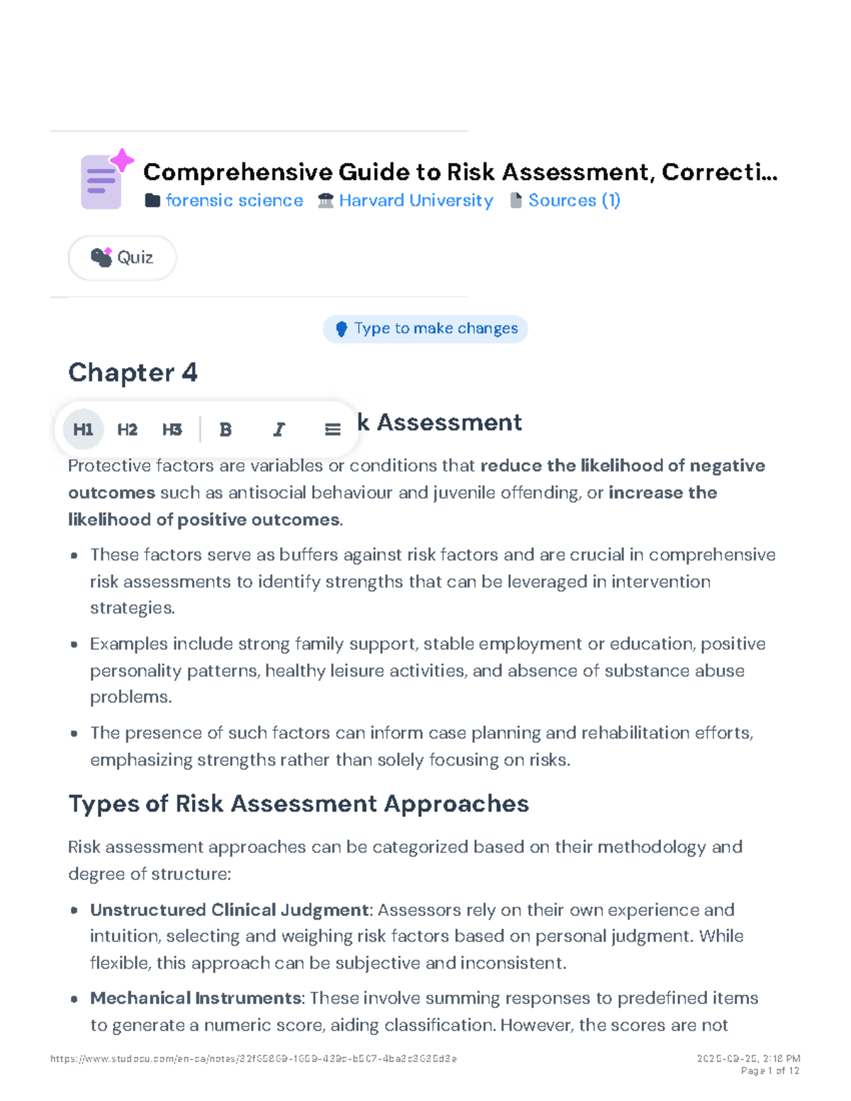 Comprehensive Guide to Risk Assessment in Forensic Science (CRIM 101 ...