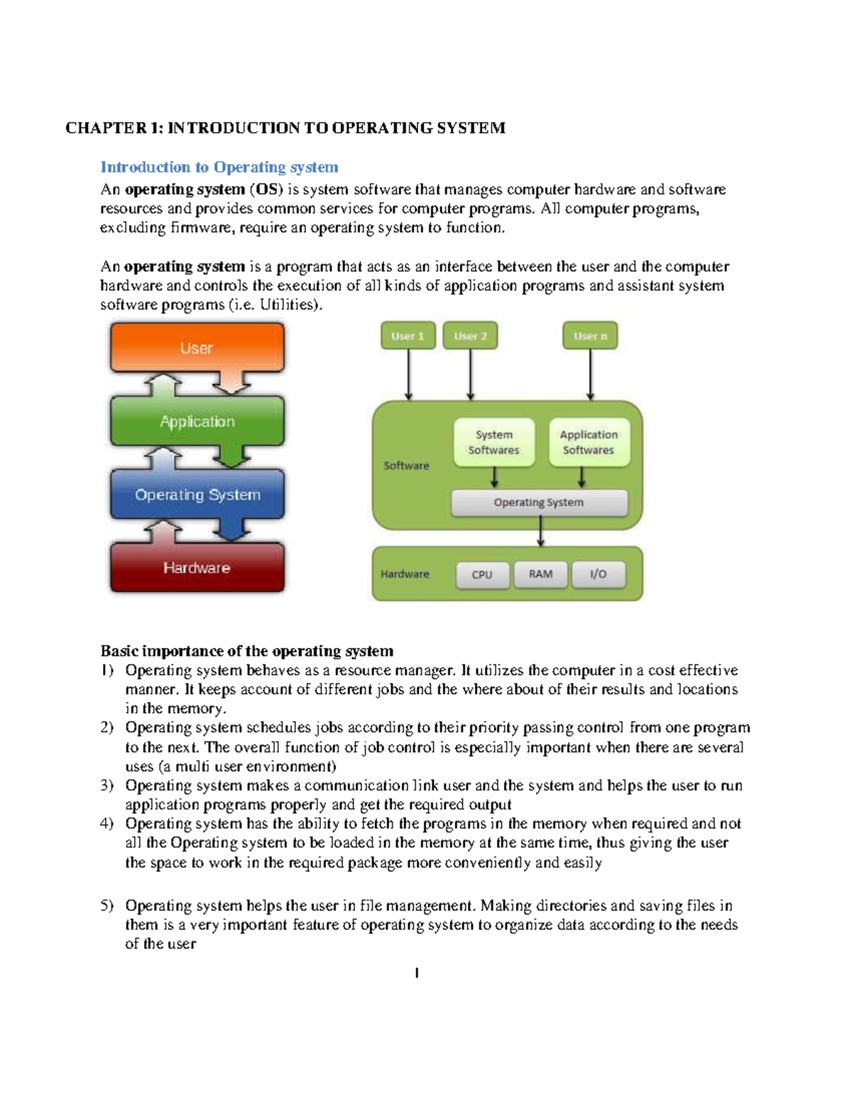 CHAPTER 1: INTRODUCTION TO OPERATING SYSTEMS (OS 101) - Studocu