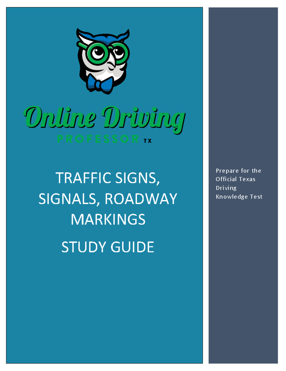 Texas Driving Knowledge Test Study Guide: Signs, Signals & Markings ...