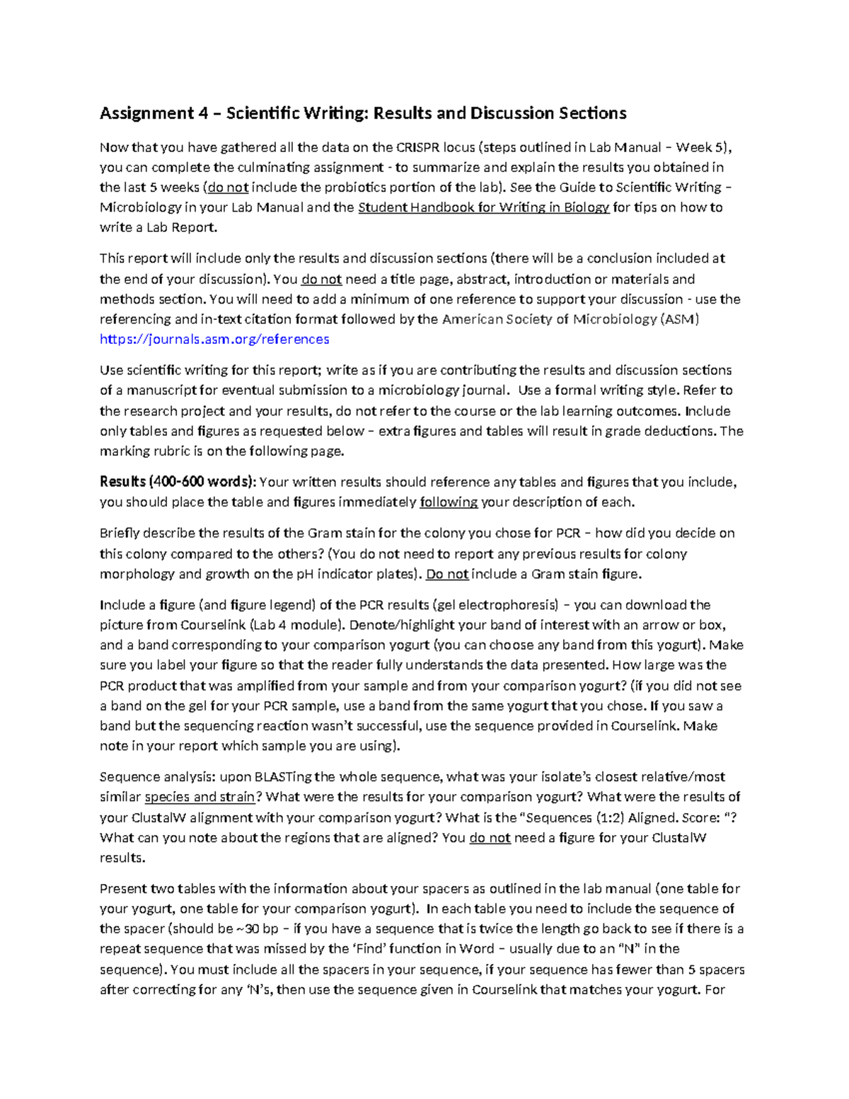 Results and Discussion for Assignment 4 - Sci Writing W25 - Studocu
