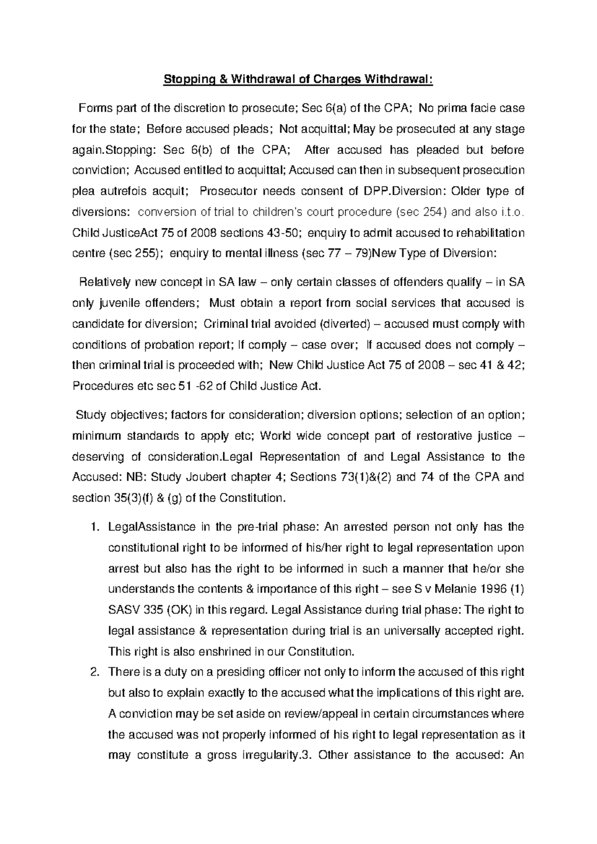 Withdrawal & Stopping of Charges: Legal Insights & Analysis (CPA) - Studocu