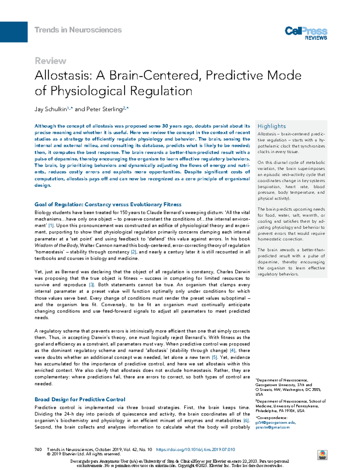 Alostasis Neurociencia - Review Allostasis: A Brain-Centered ...