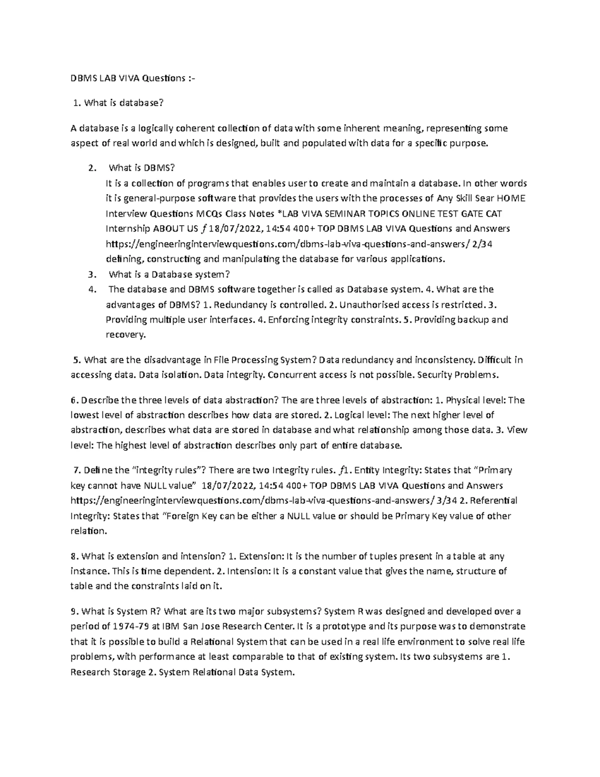 Viva Questions for data structures lab - DATA STRUCTURES VIVA QUESTIONS ...