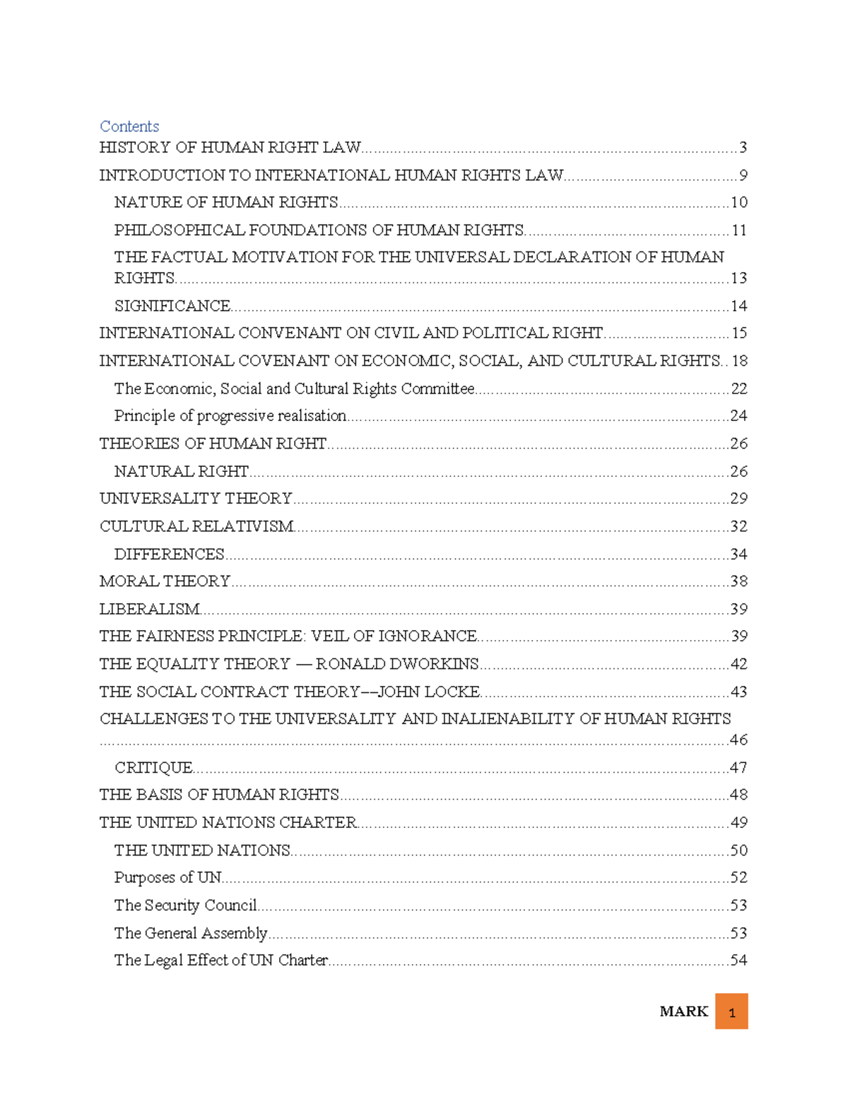HUMAN RIGHTS LAW OVERVIEW: KEY CONCEPTS AND TREATIES - Studocu