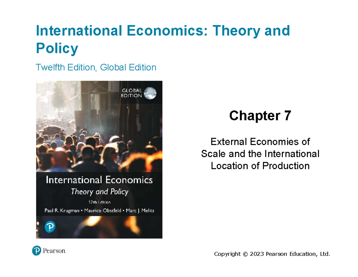 IE 12ed Chapter 7: External Economies of Scale & Production Location ...
