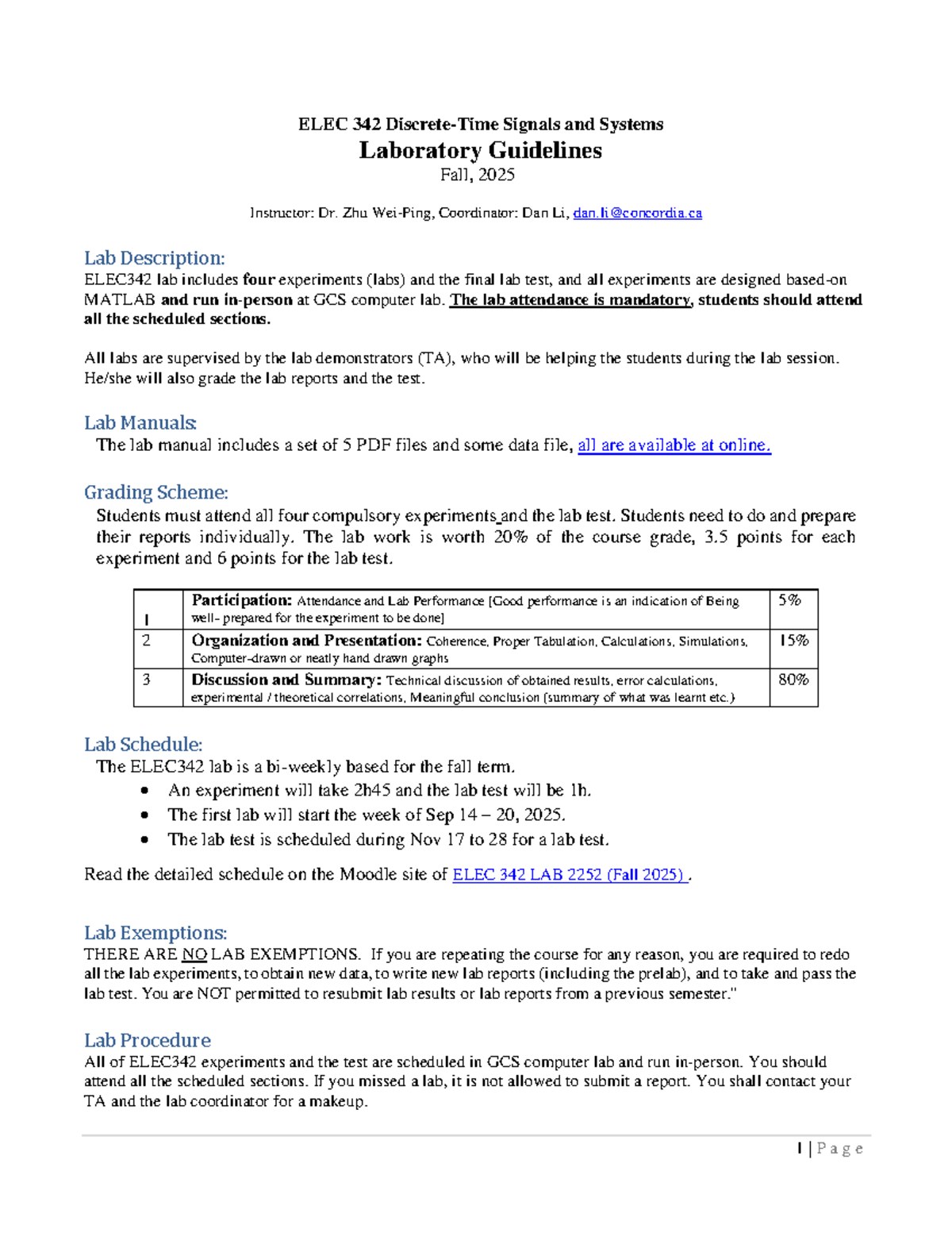ELEC 342 Signals & Systems Lab Guidelines - Fall 2025 - Studocu