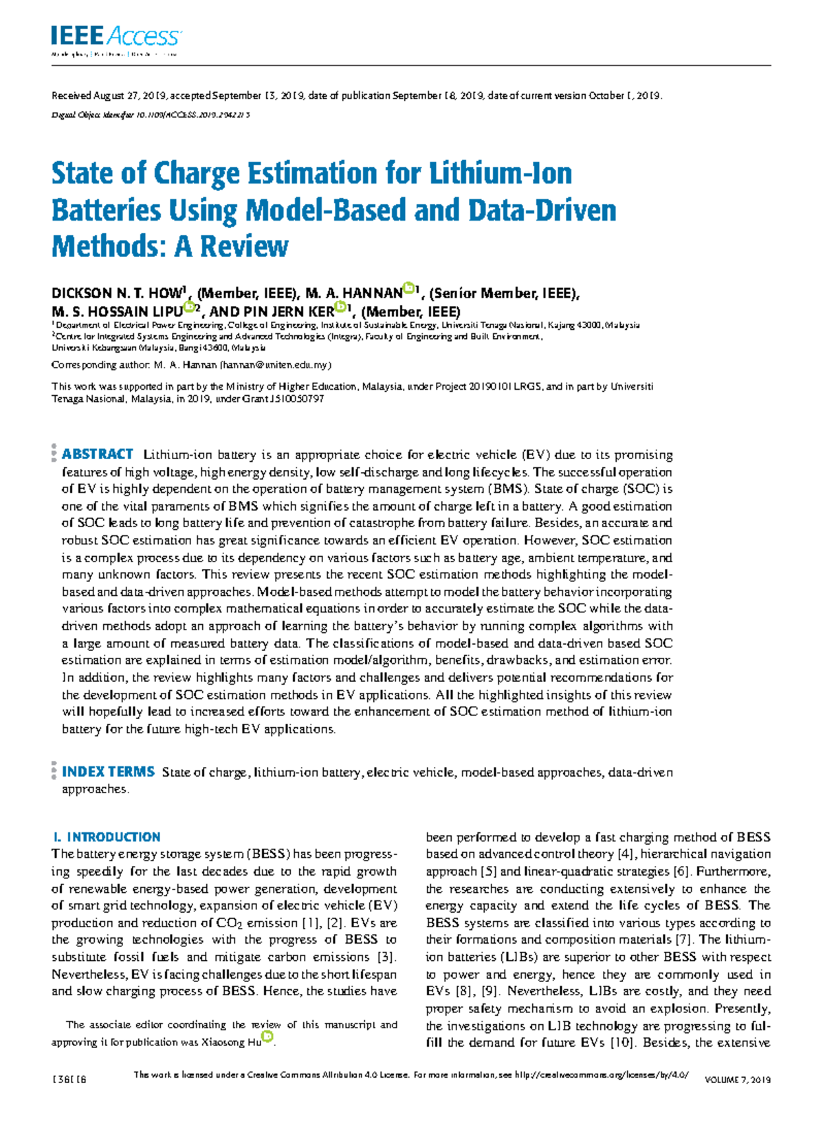 State of Charge Estimation for Lithium-Ion Batteries: A Review (ENGR ...