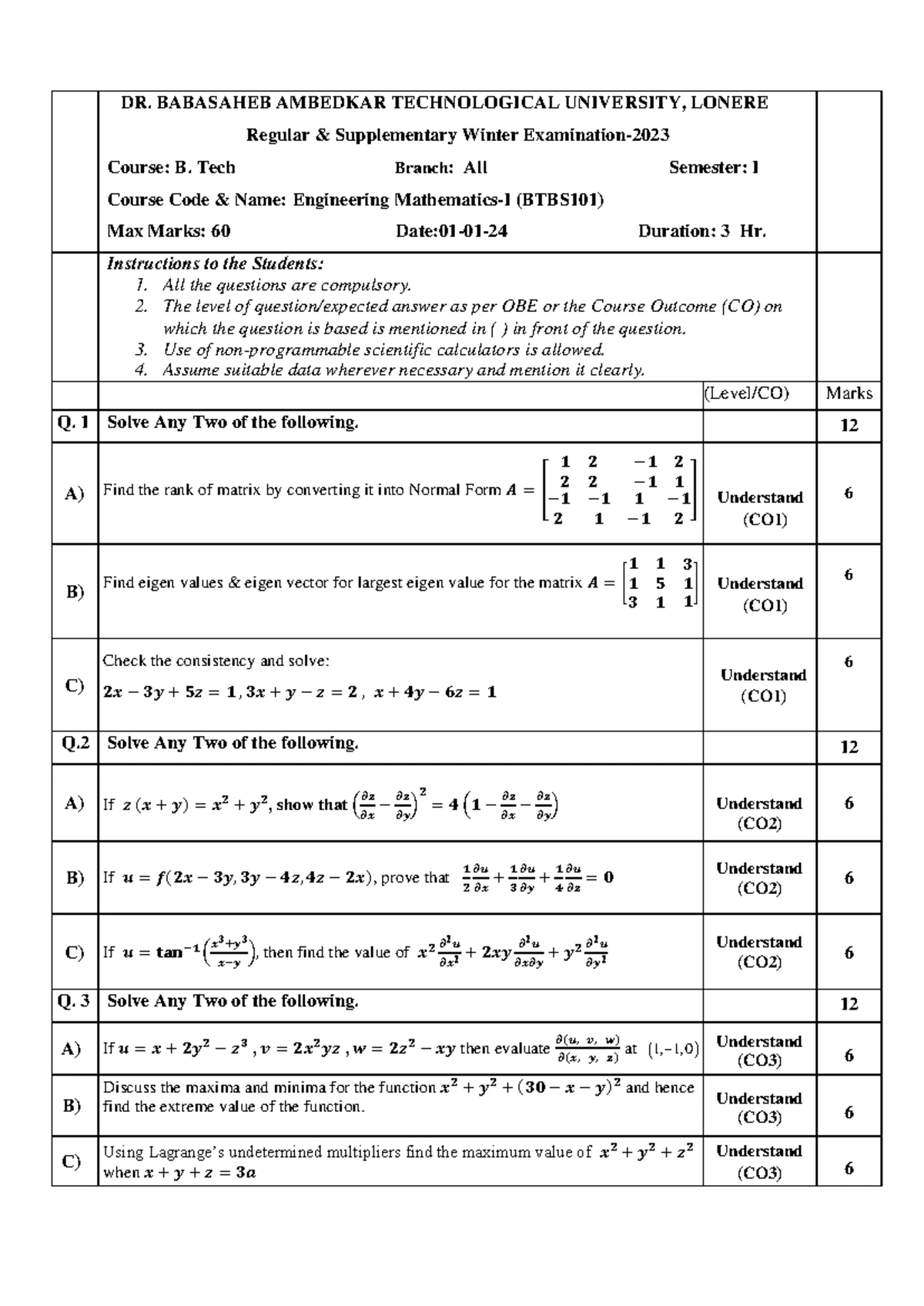 BTEEC602_Y22 Electrical Machine Design Supplementary Exam Summer 2024 ...