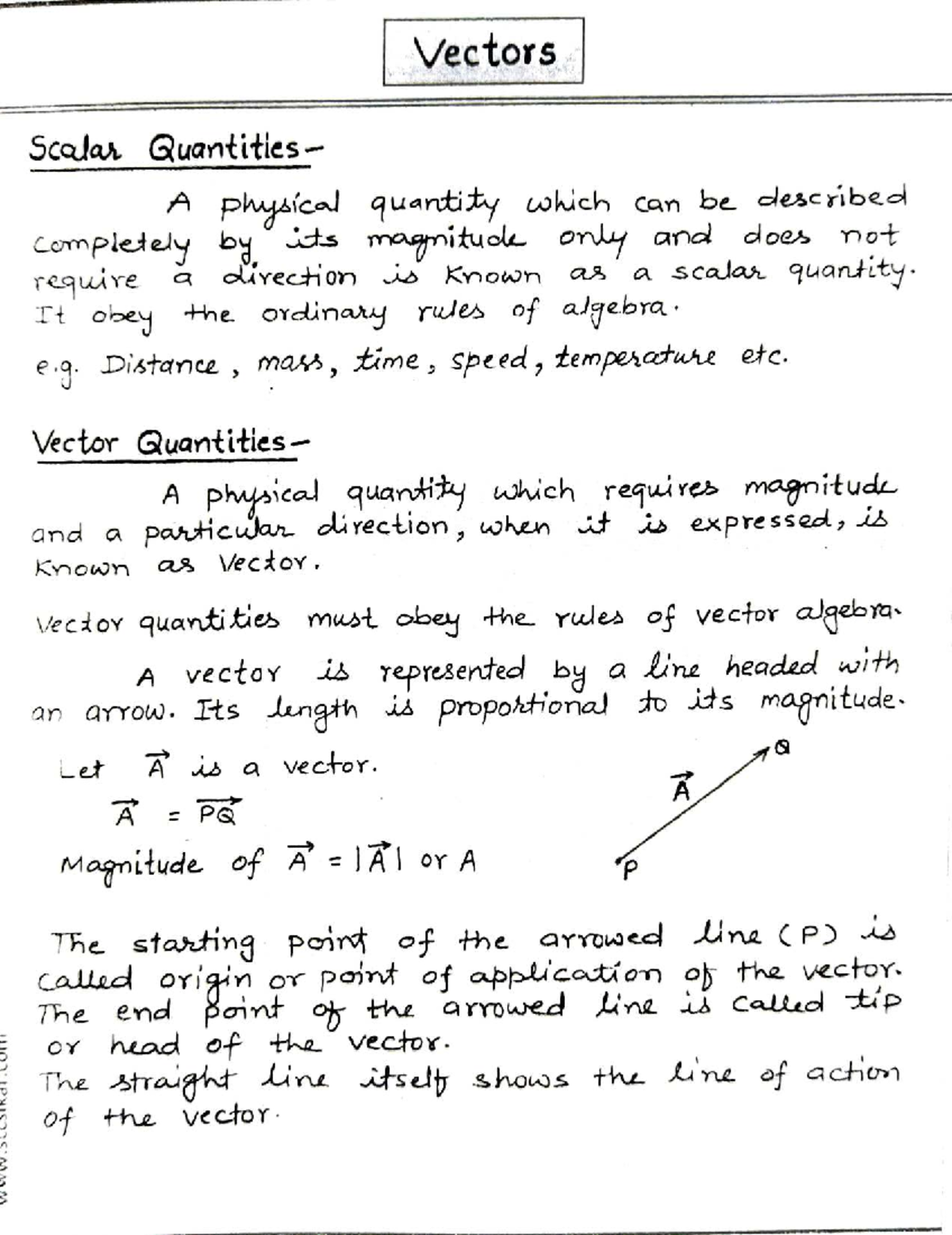 Ch-2 Vectors-1: Understanding Vector Concepts and Operations - Studocu