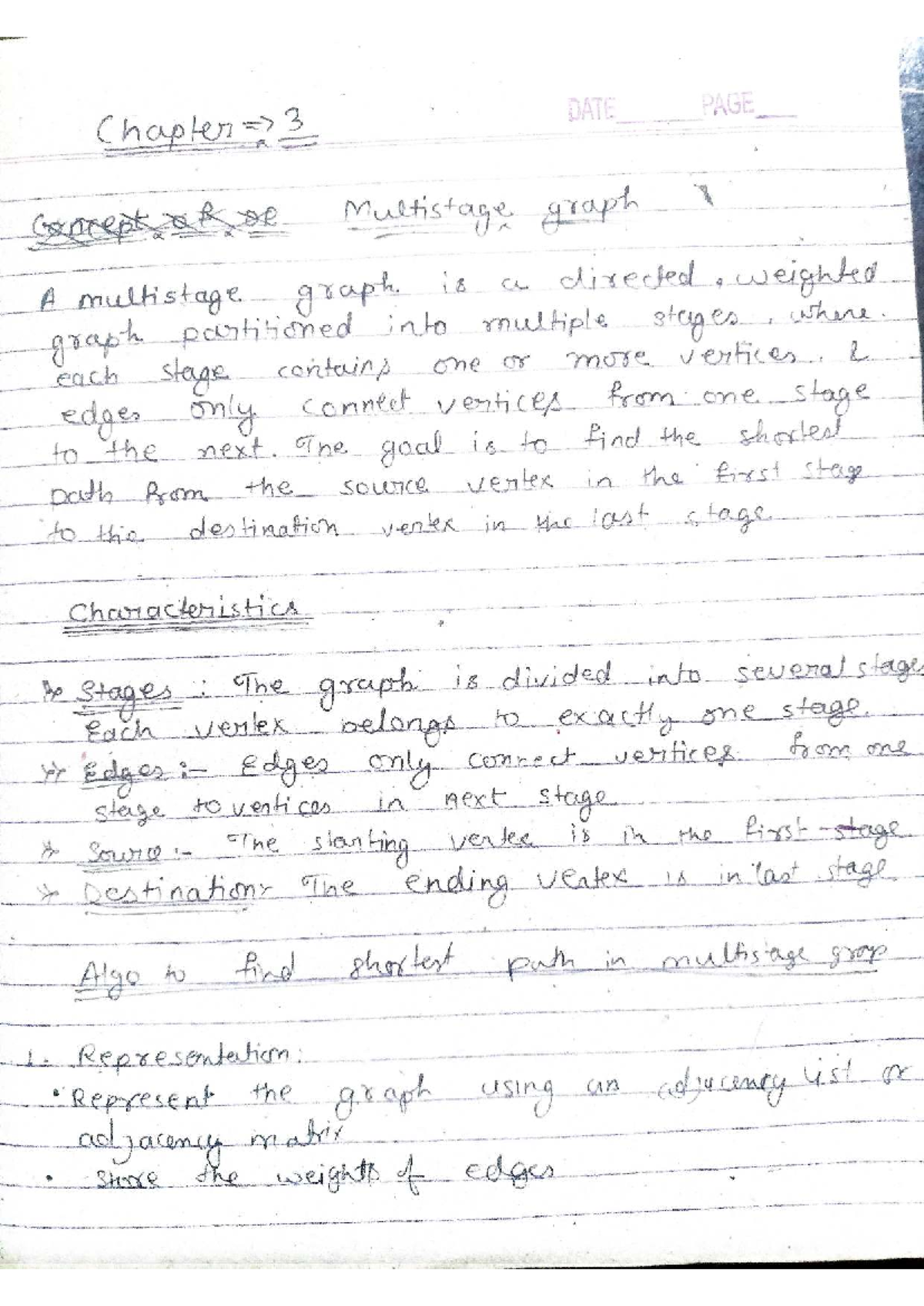 Chapter 3 ADA - Multistage Graphs and Shortest Path Algorithms - Studocu