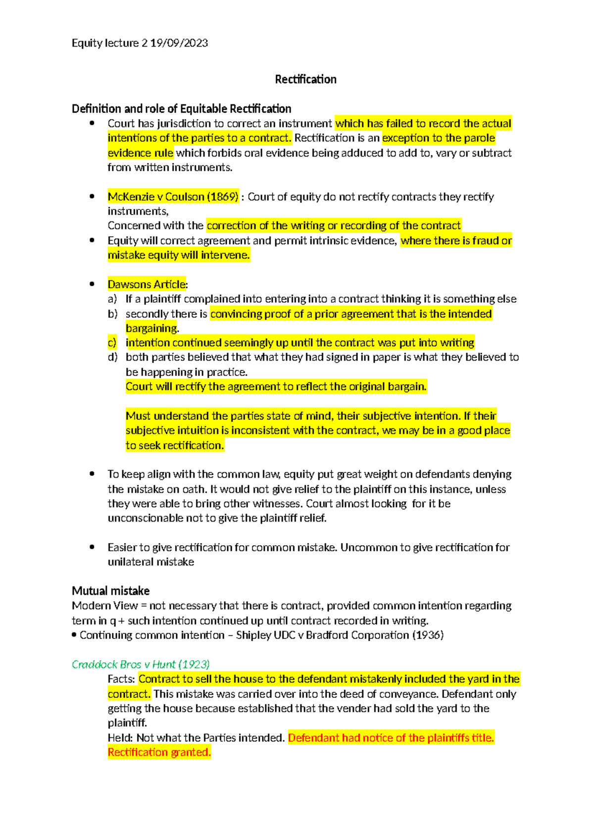 Legal Principles of Equitable Rectification - Jurisdiction & Case Law ...