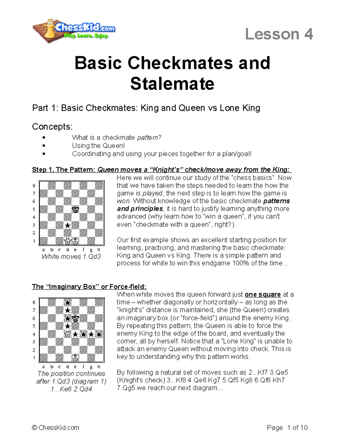Lesson 4 - Hjycy - Basic Checkmates and Stalemate Part 1: Basic ...