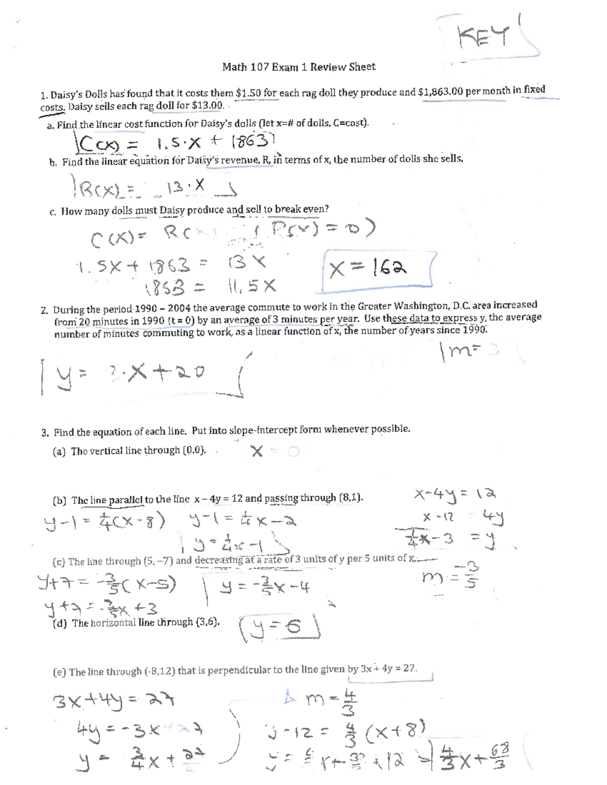 SMATHPTMTH123: Calculus II Final Exam Review Notes - KEY Math 107 Exam ...