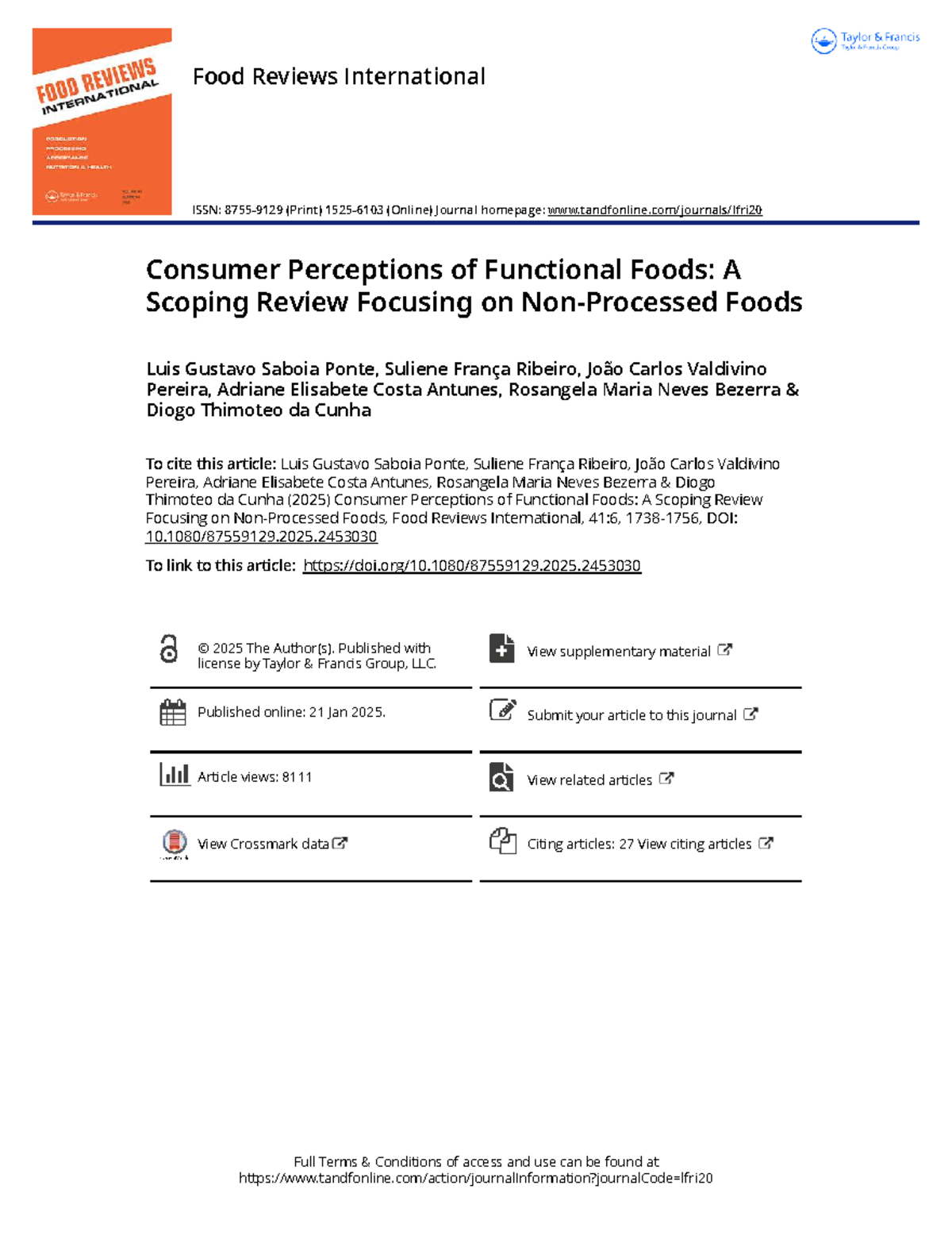 Consumer Perceptions of Functional Foods: A Scoping Review on Fresh ...