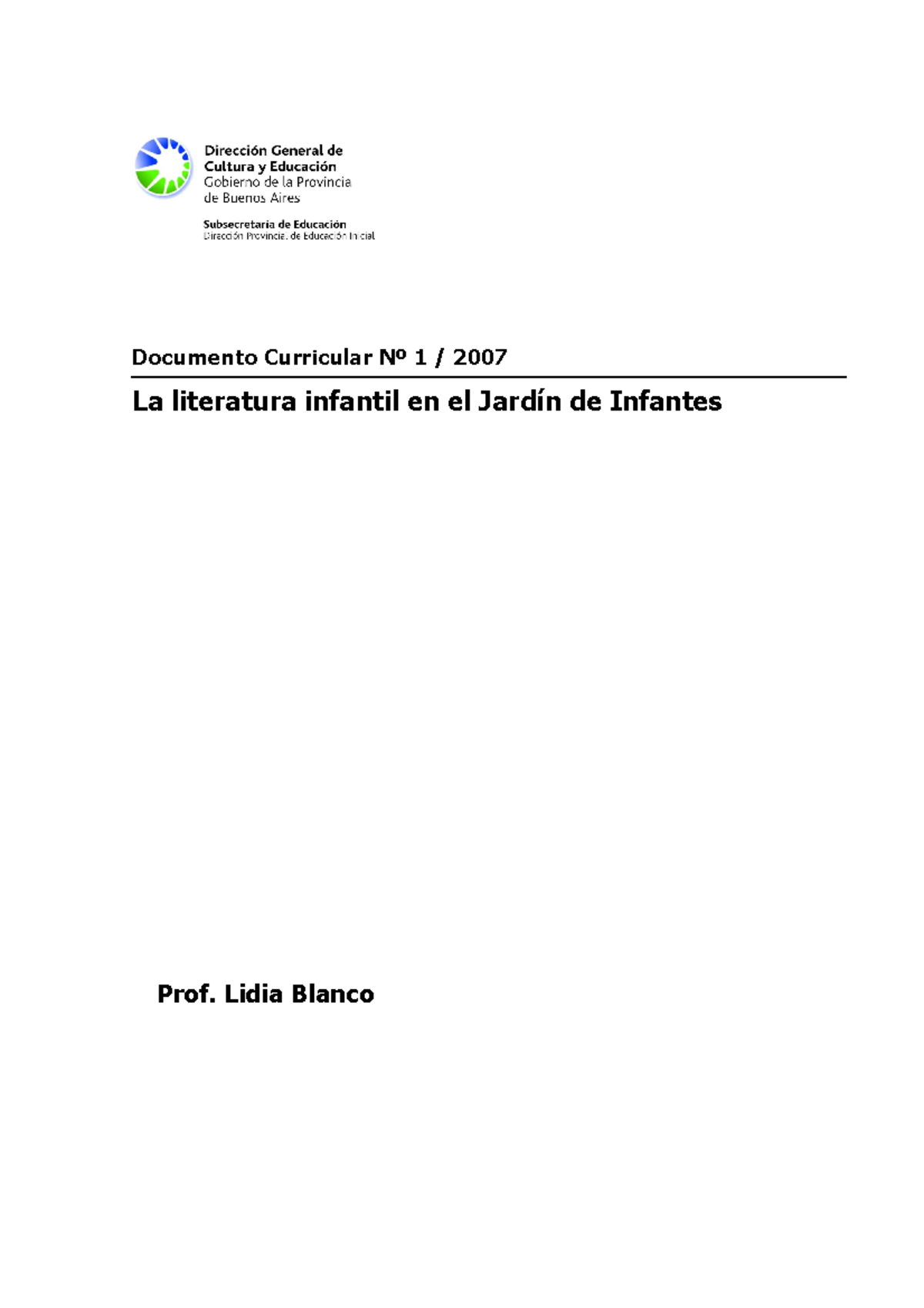 Literatura Infantil en el Jardín de Infantes: Perspectivas del Siglo ...