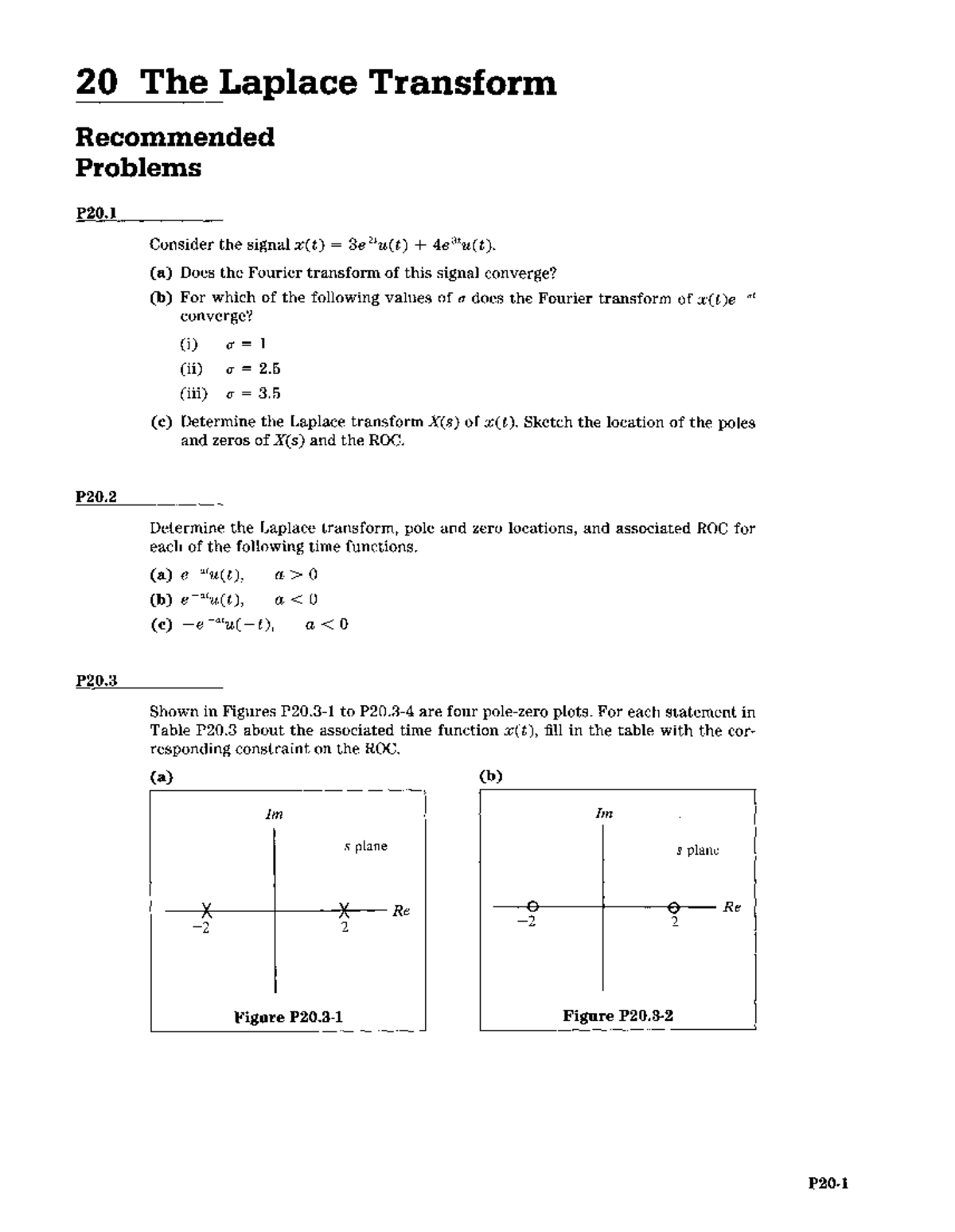 Laplace Transform Practice Problems (Signals & Systems S20) - Studocu