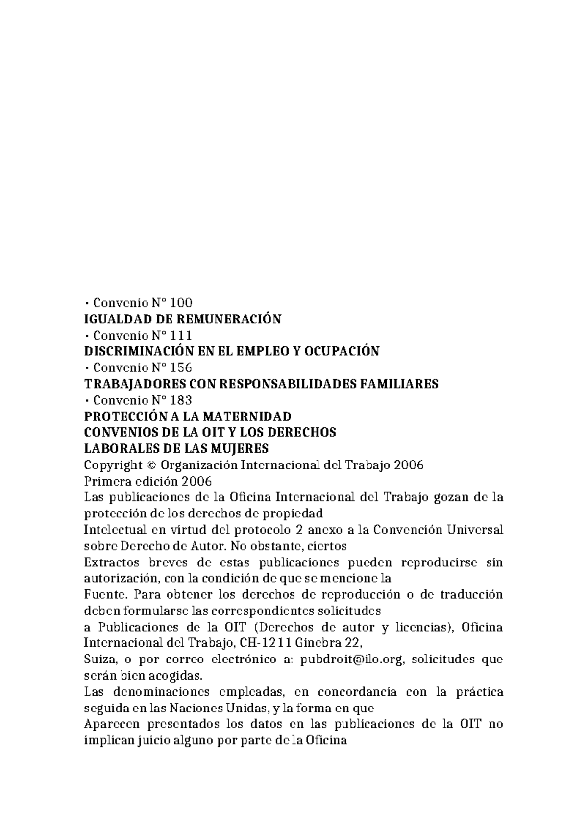Convenio OIT y Derechos Laborales de la Mujer - Resumen Ciencias ...