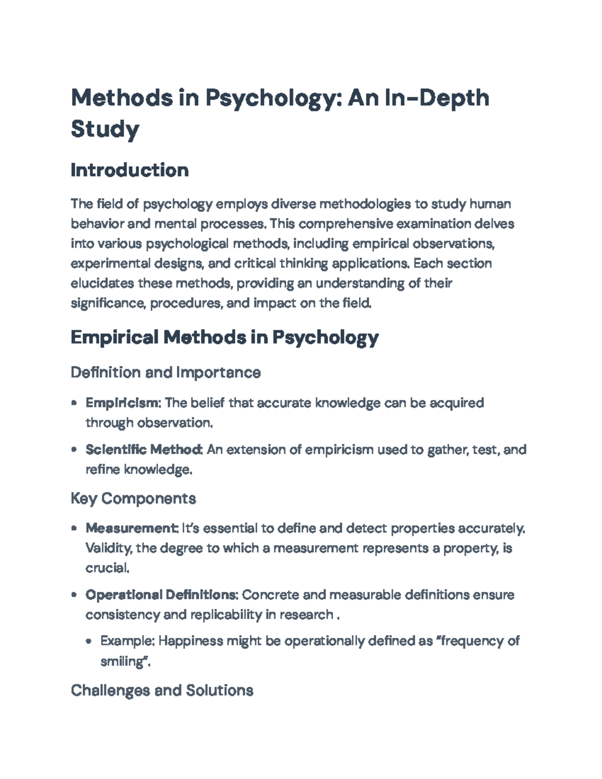 Methods in Psychology: An In-Depth Examination of Research Designs ...
