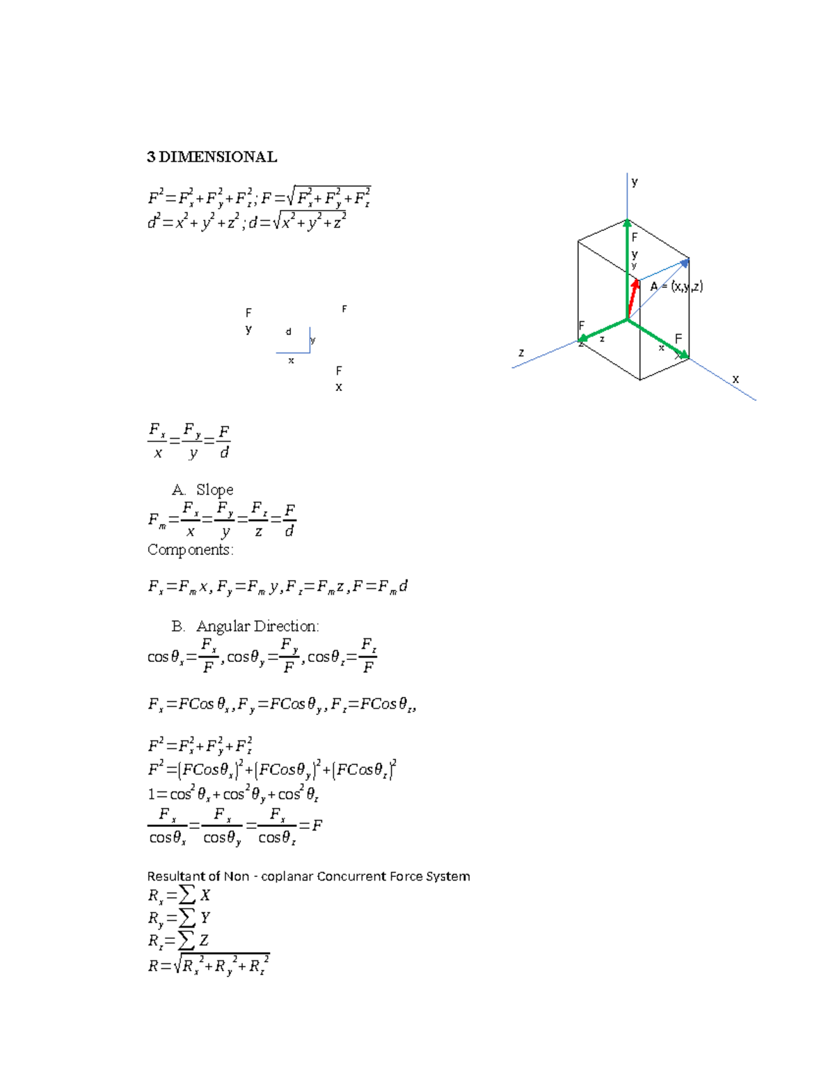 Lesson 3: Three Dimensional Forces (3D) - Studocu