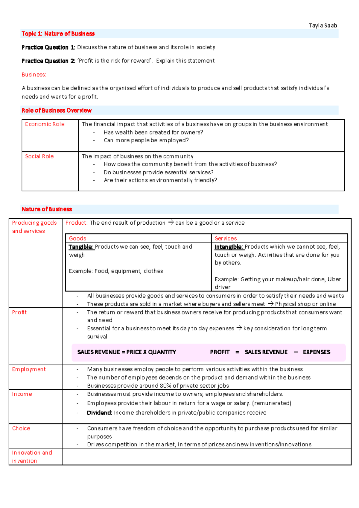 BUS 101: Nature of Business and Management Concepts Overview - Studocu