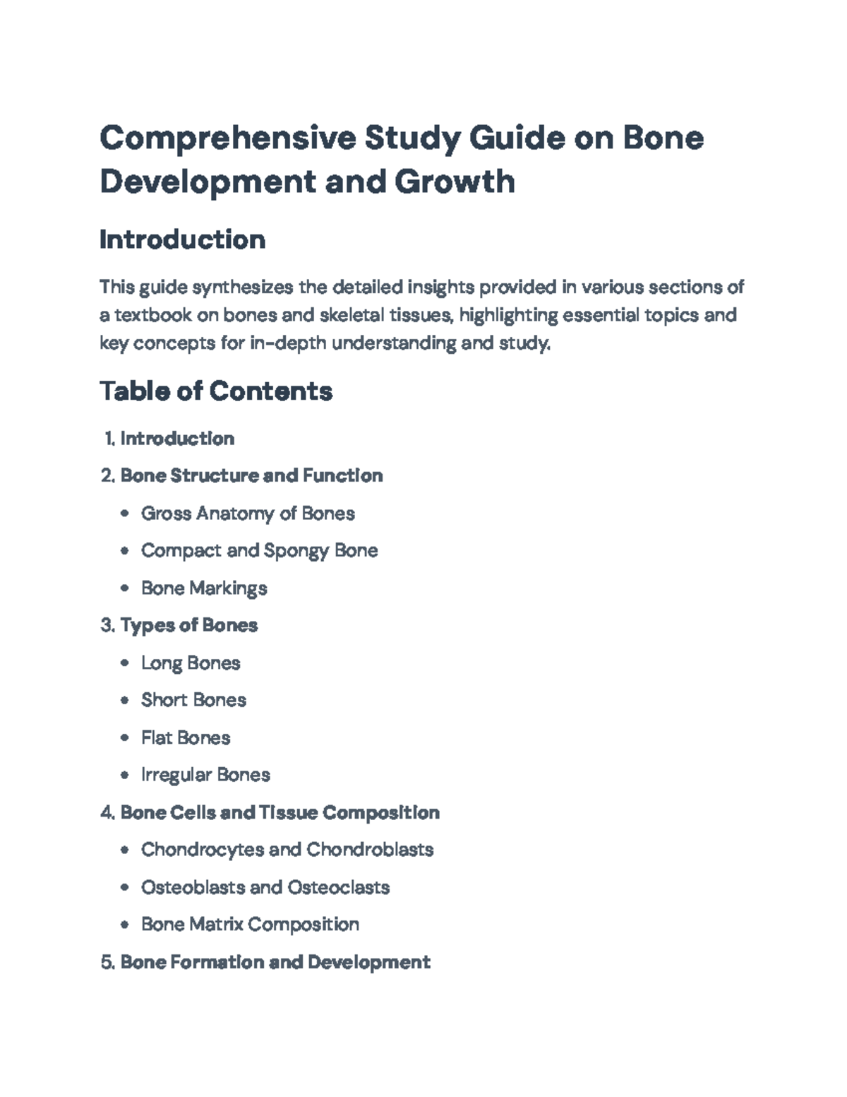 Comprehensive Study Guide: Bone Growth & Development (BIO 101) - Studocu