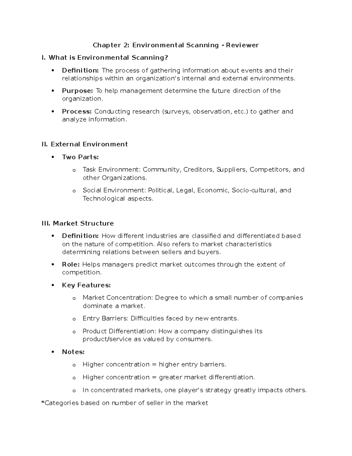 Chapter 2: Environmental Scanning and Market Analysis - Studocu