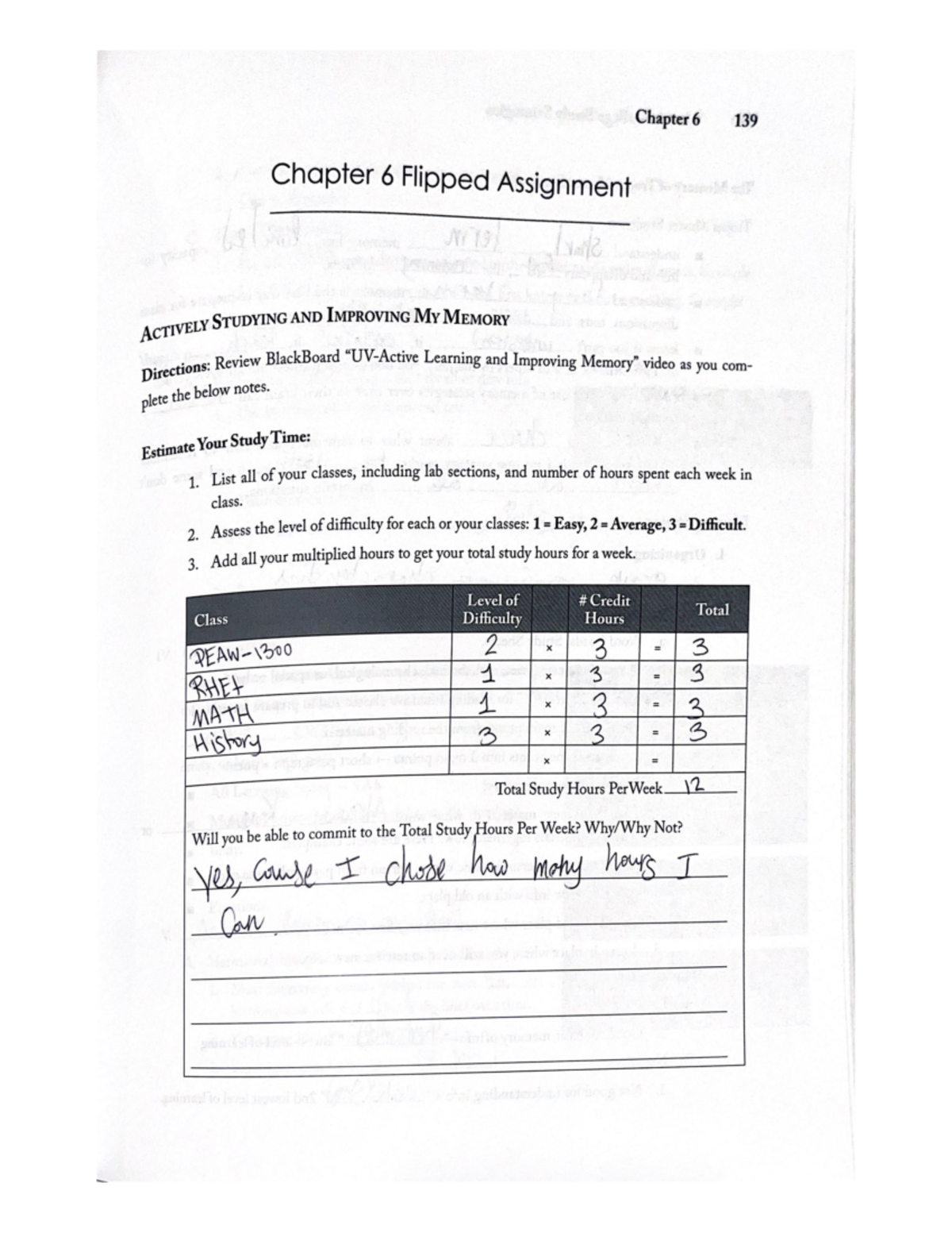 Chapter 6 Flipped Assignment: Actively Improving Memory Strategies ...