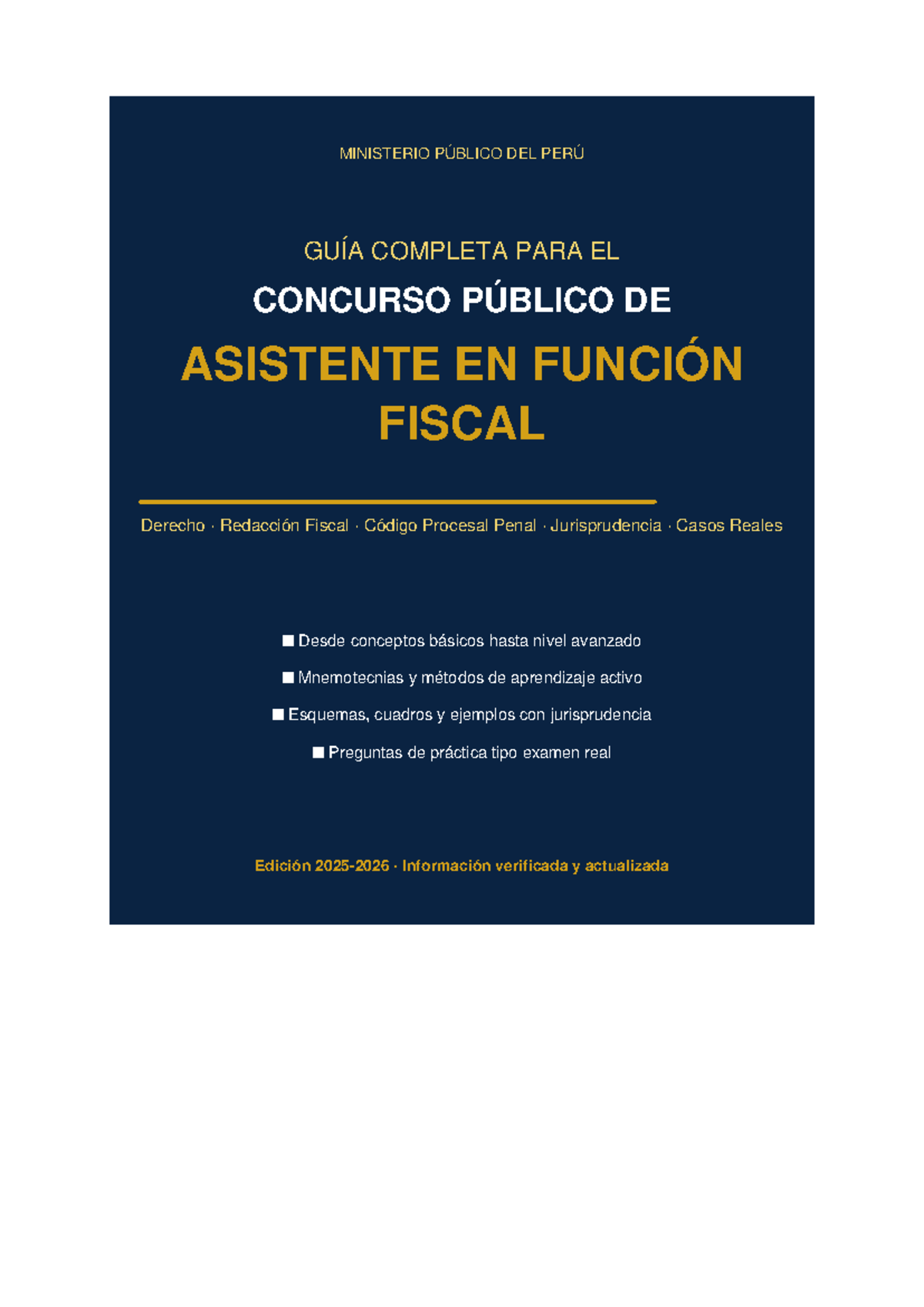 GUÍA COMPLETA ASISTENTE EN FUNCIÓN FISCAL - MINISTERIO PÚBLICO DEL PERÚ 2026 - Document Preview