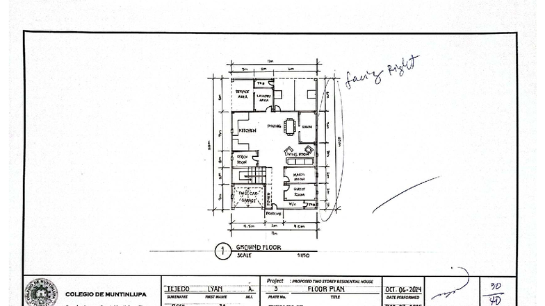 Proposed Two Storey Residential House Floor Plan - BSCE 3A - Studocu