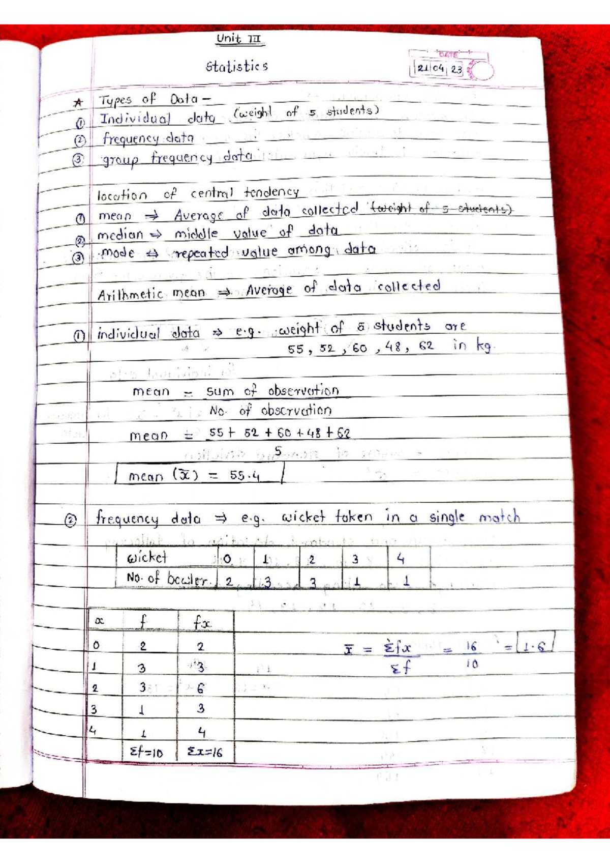 M3 Unit 3 Statistics Notes: Data Types, Averages & Correlation - Studocu