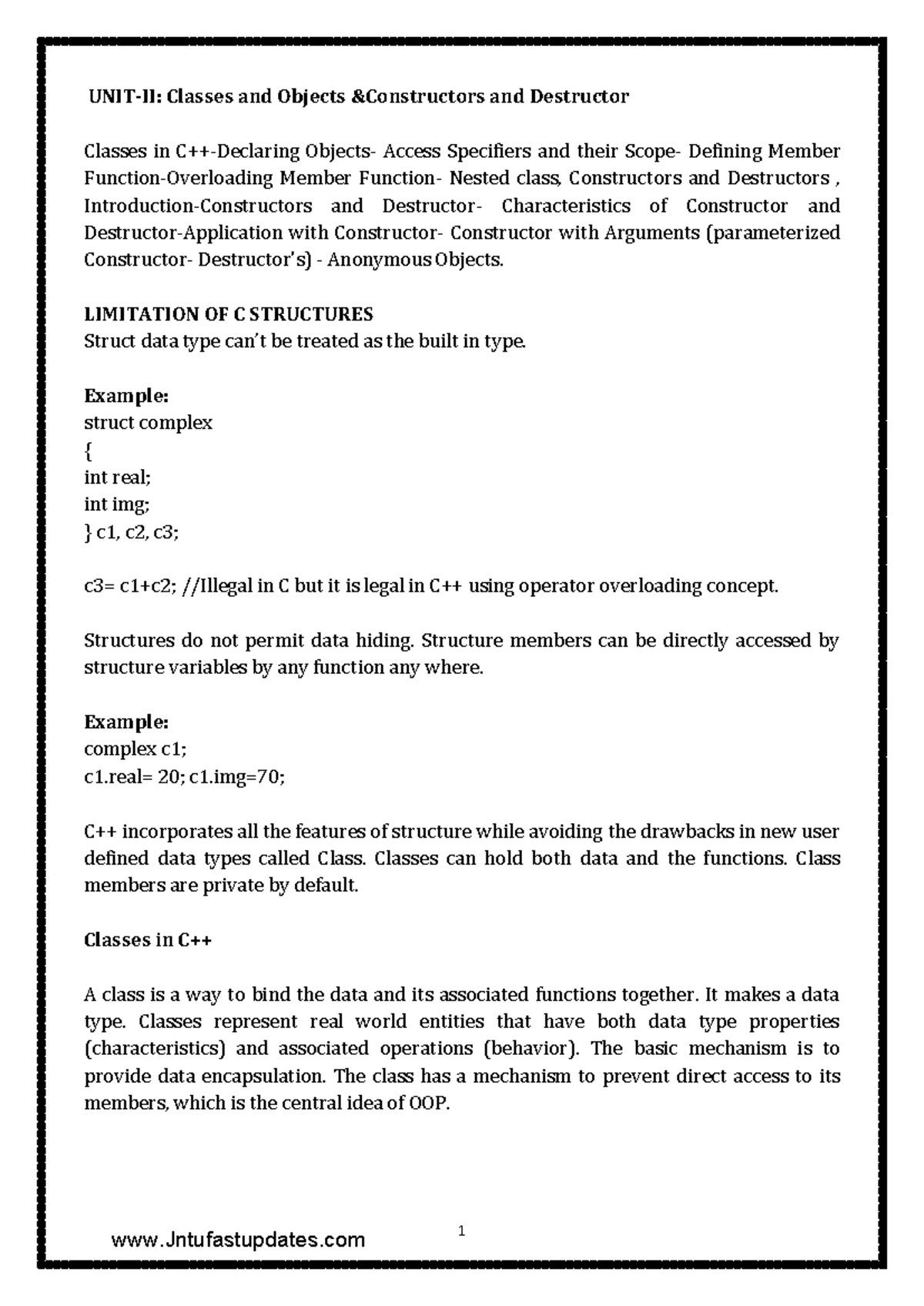R19 OOPS unit 2 (Ref-2) - materials university materials - 1 UNIT-II ...