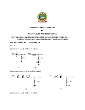 Cat 2(CNT 1) - cnt cat - JOMO KENYATTA UNIVERSITY OF AGRICULTURE AND ...