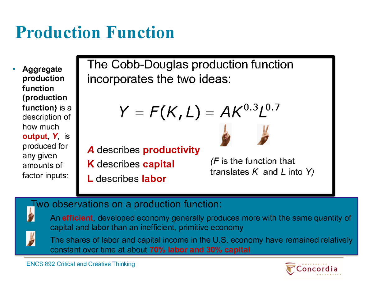The Production Function - Production Function • Two observations on a ...