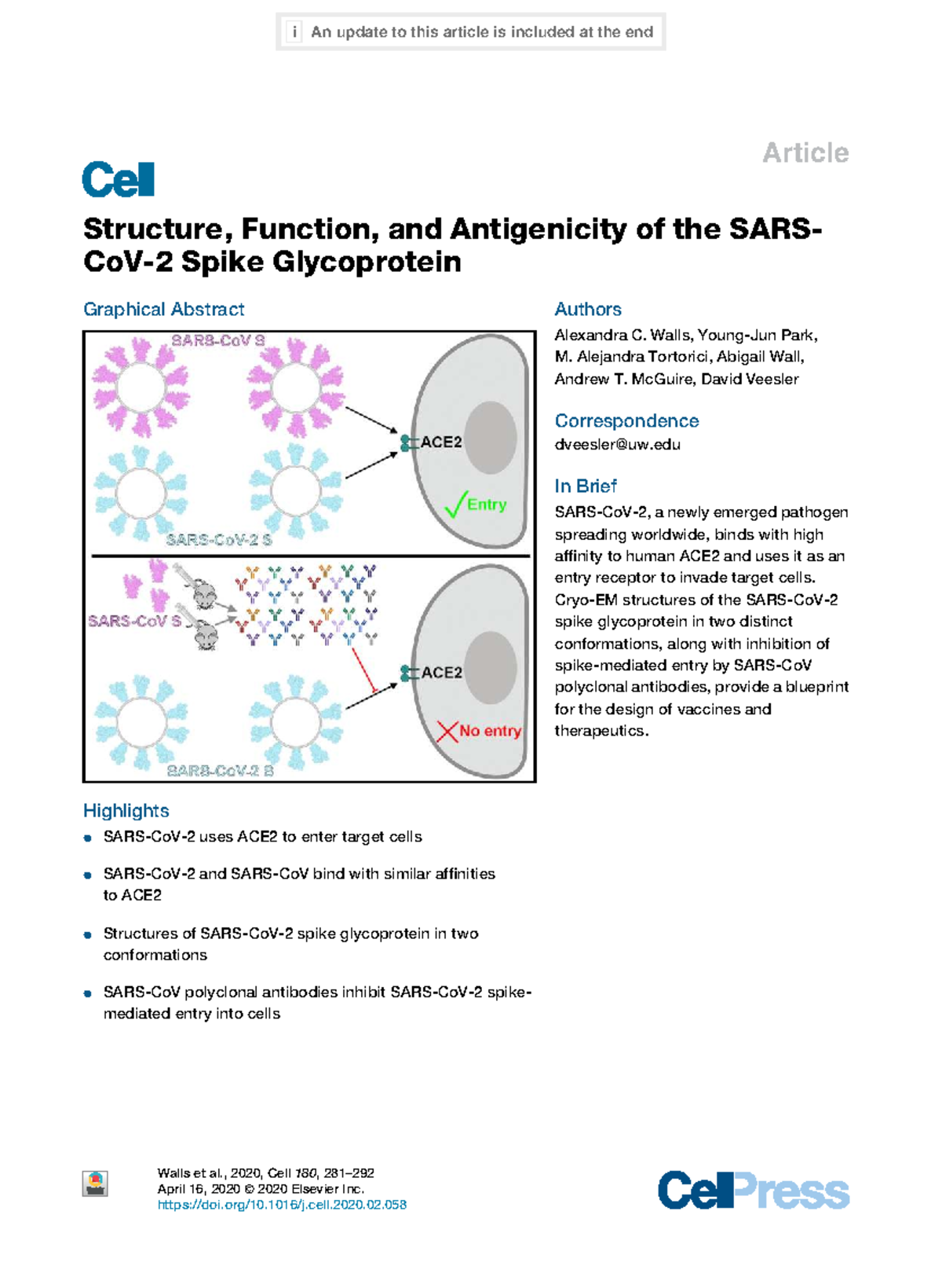 Structure, Function, and Antigenicity of SARS-CoV-2 Spike Glycoprotein ...