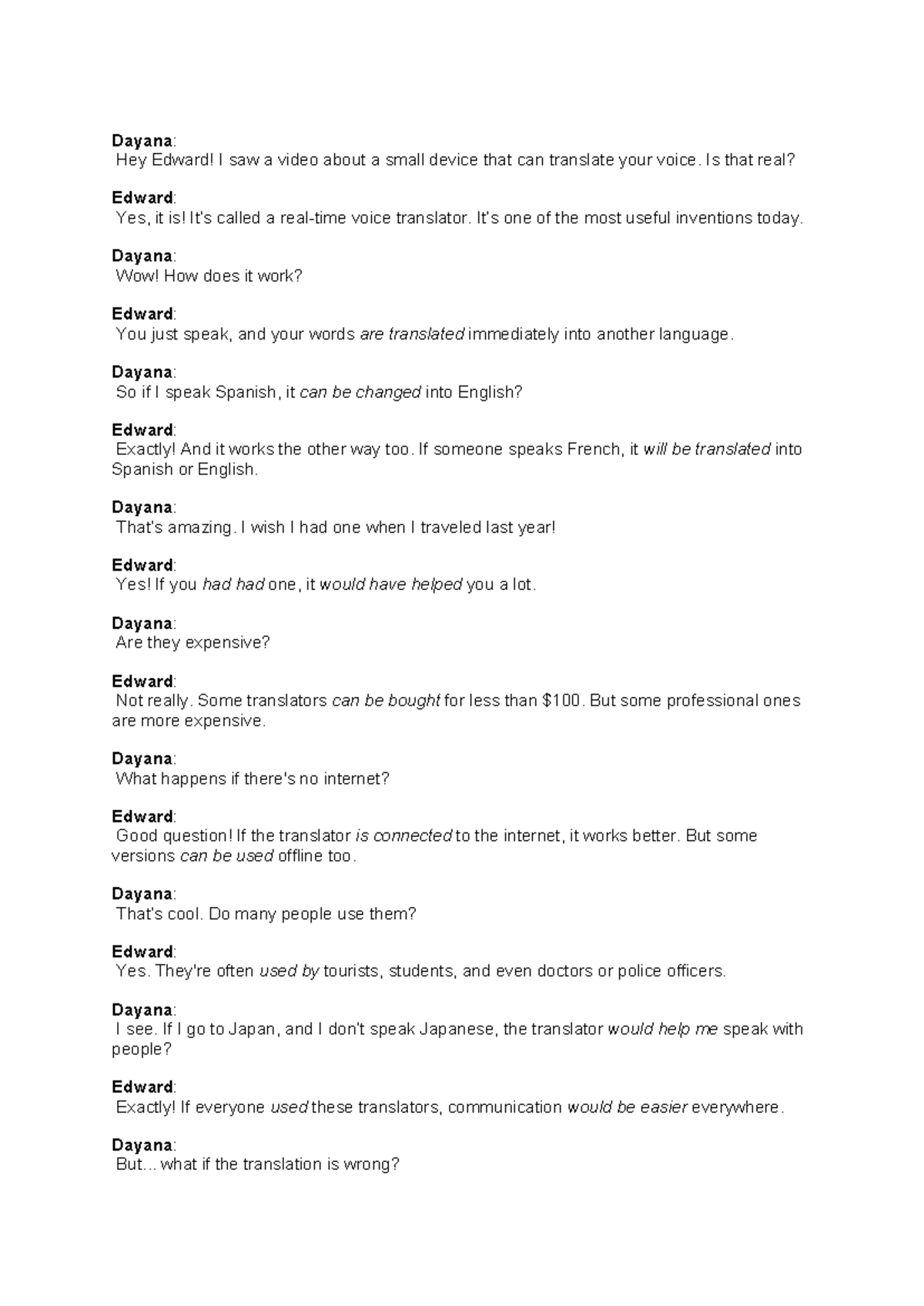 Voice Translator: A Conversation on Its Functionality and Use - Studocu