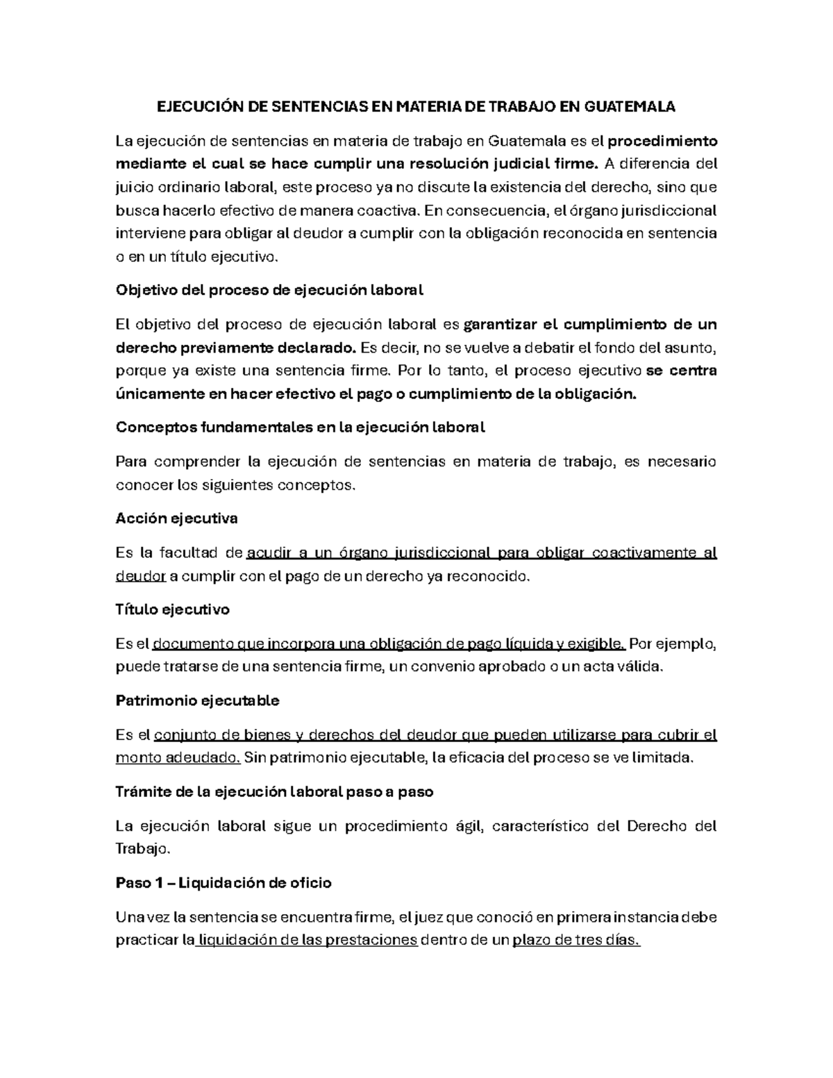 Ejecución de Sentencias Laborales en Guatemala: Proceso y Conceptos ...